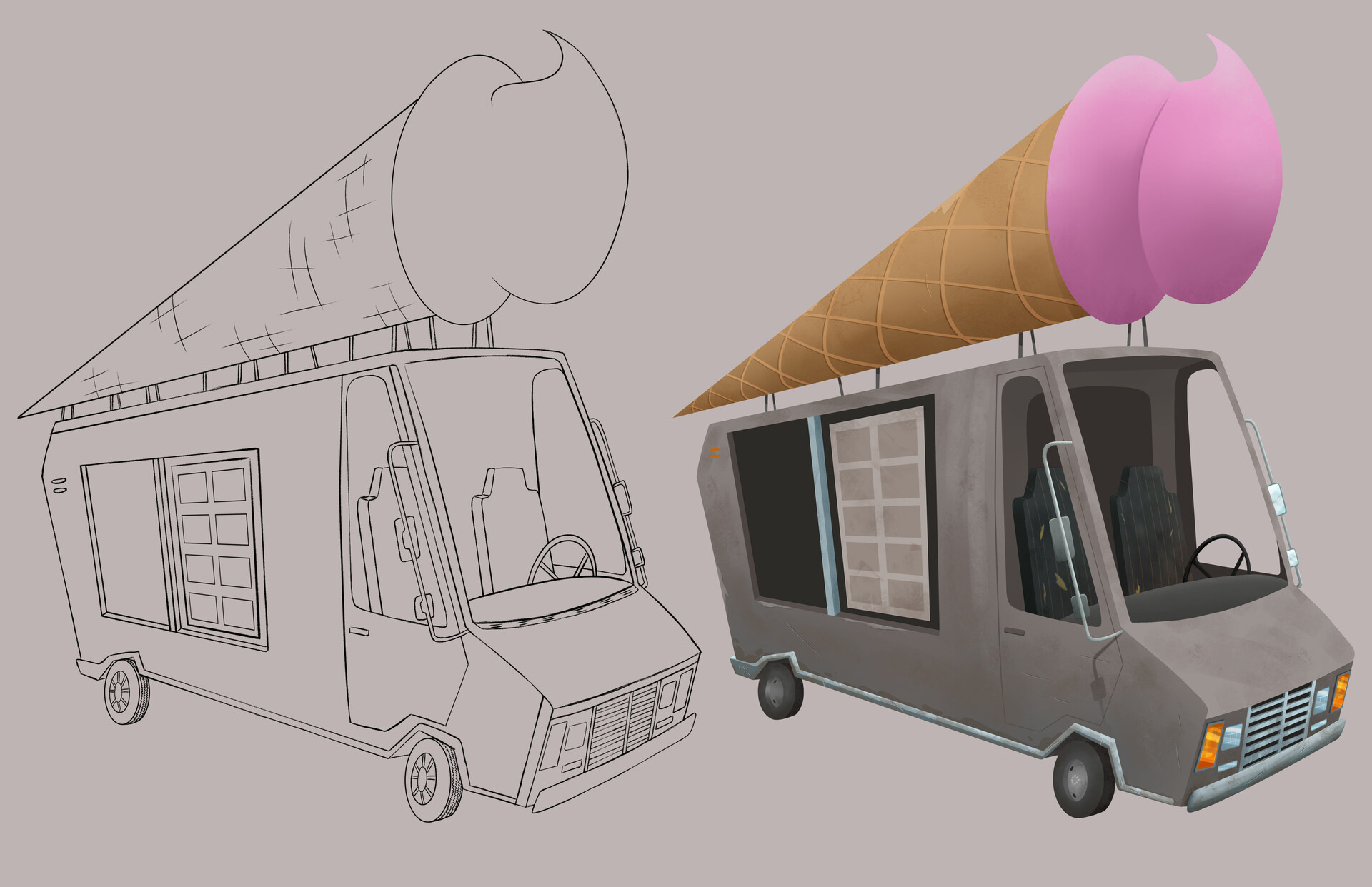 Artstation Ice Cream Truck Evan Csulik