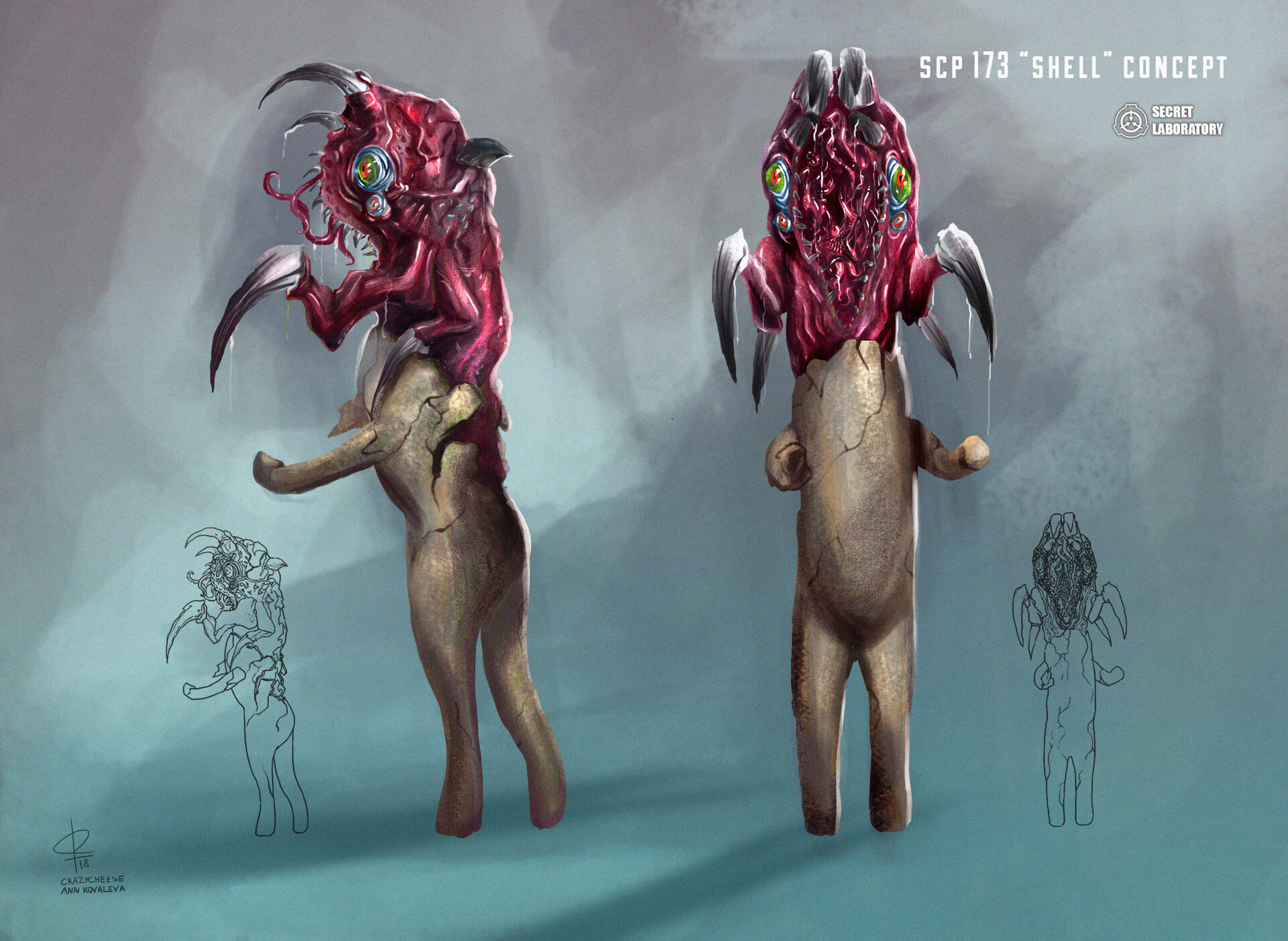 Artstation Scp 173 Shell Concept Ann Kovaleva Flamecheese