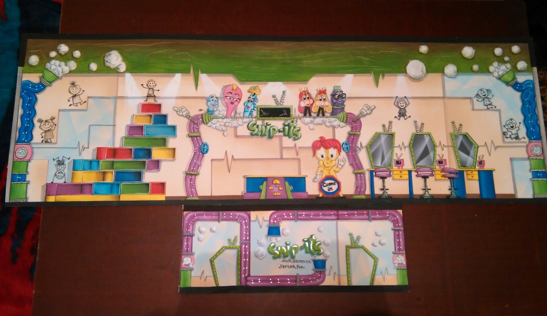 Noha Abbas Kids barber's shop ''Snipits'' design in a mall