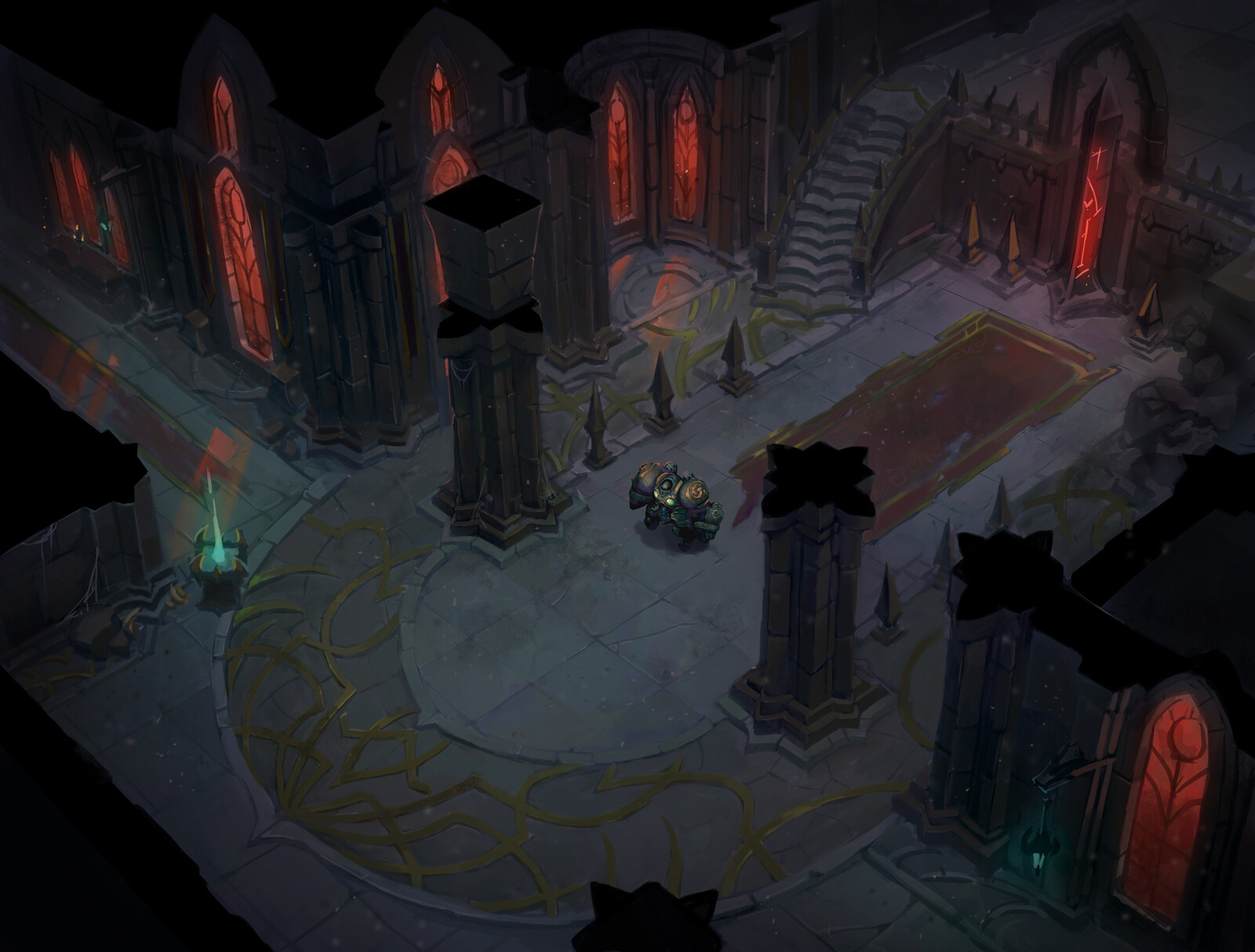 Castle zone concept, based on which I later made an in-game asset kit.