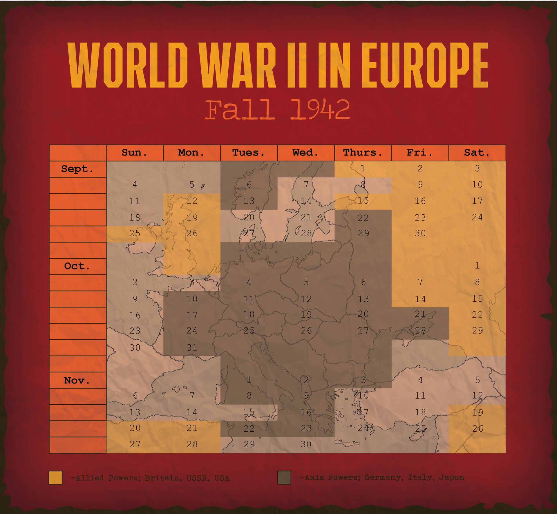 Joshua Monson World War II Calendar
