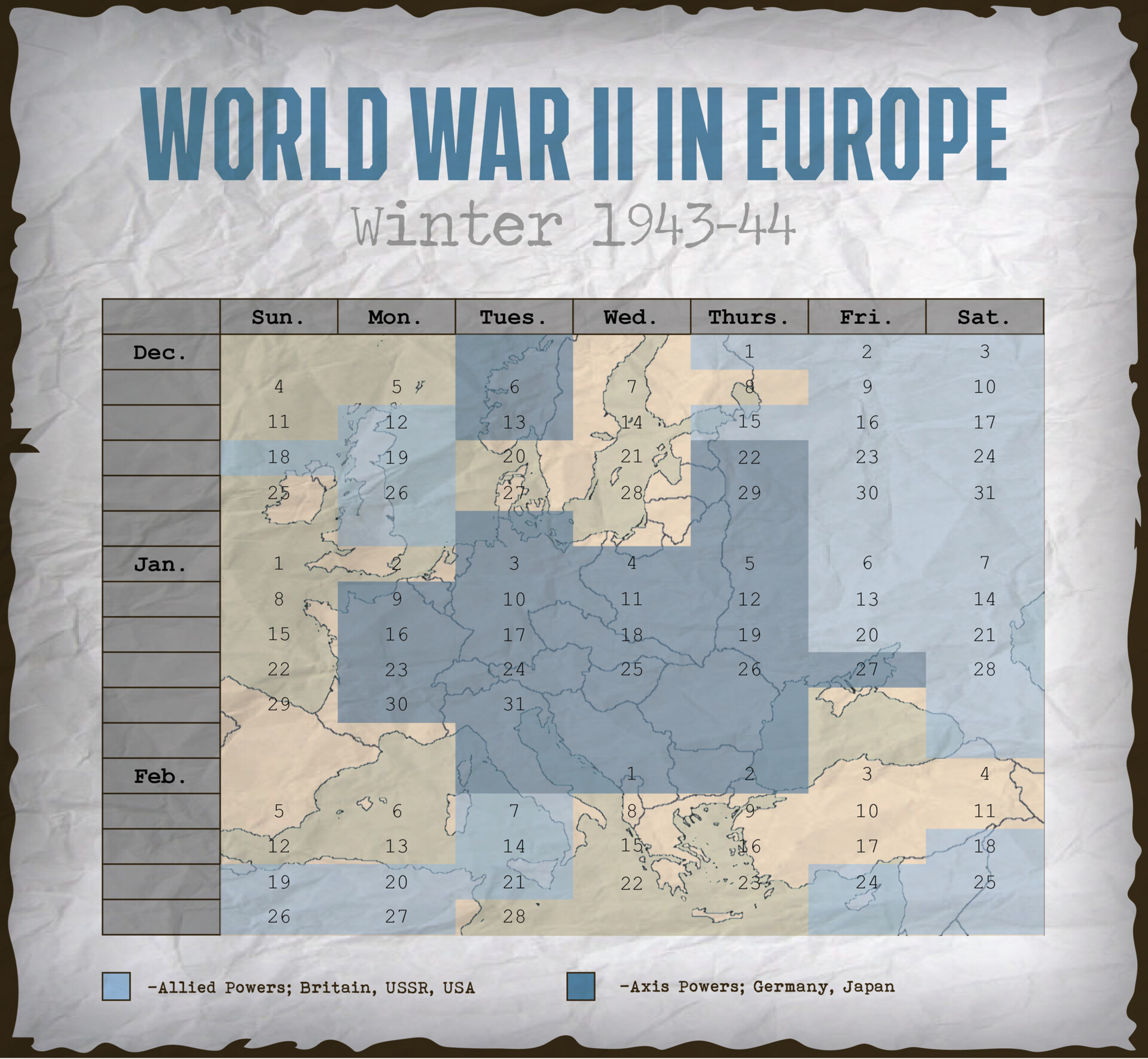 Joshua Monson World War II Calendar