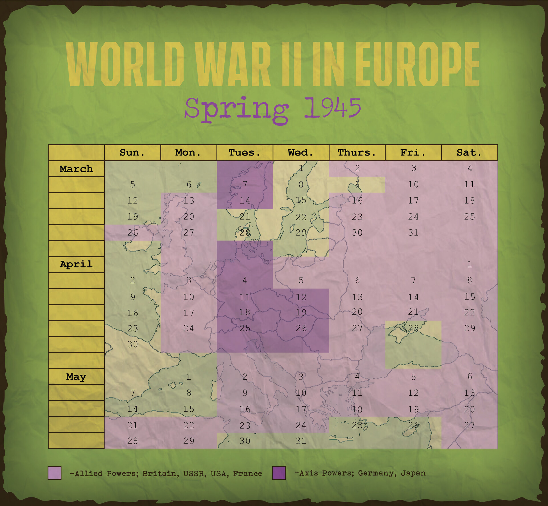 Joshua Monson World War II Calendar
