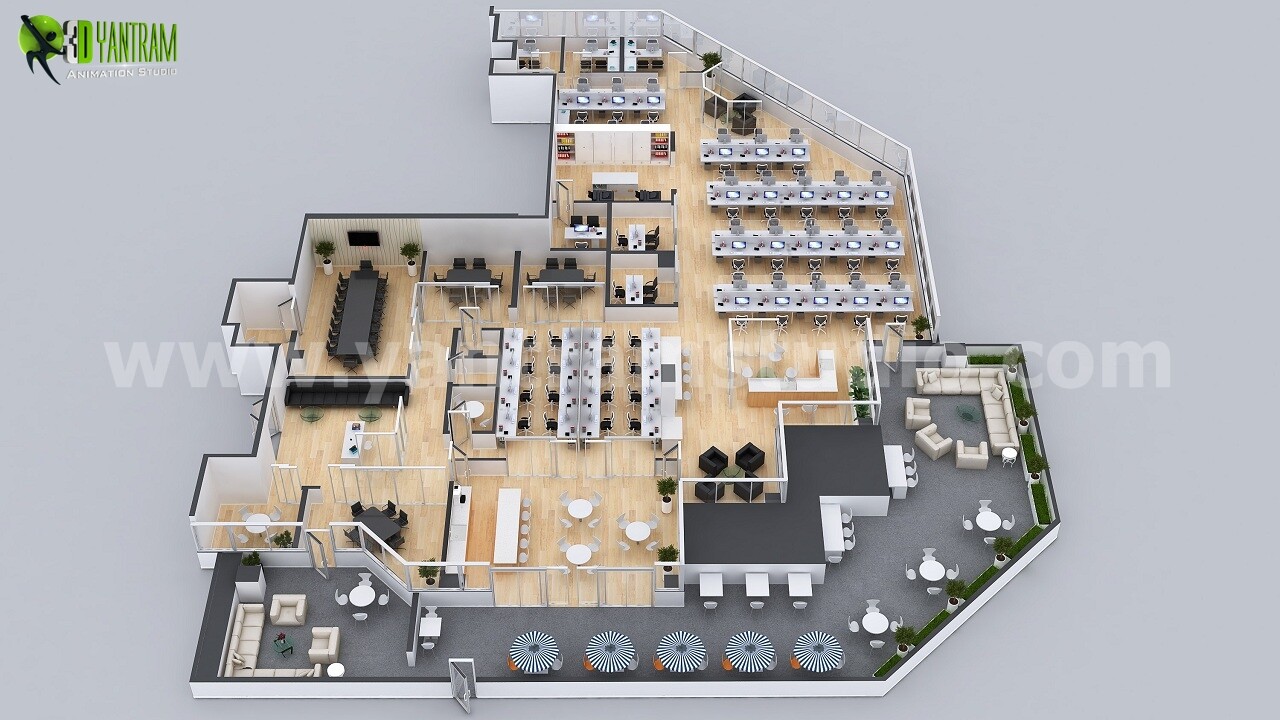 ArtStation - Office Space Interactive 3D Virtual Floor Plan Developed By 3D  Animation Studio - Tokyo - Japan