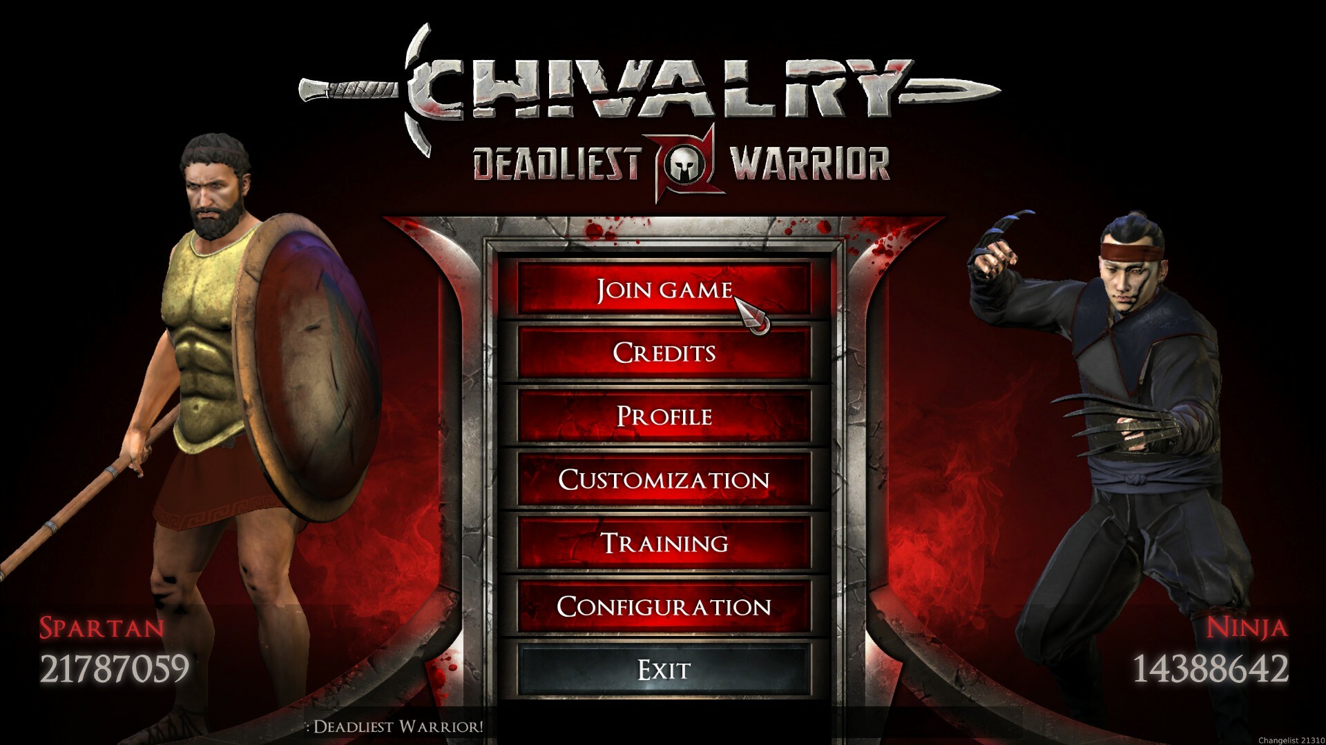 UI for the game Chivalry Deadliest Warrior. 