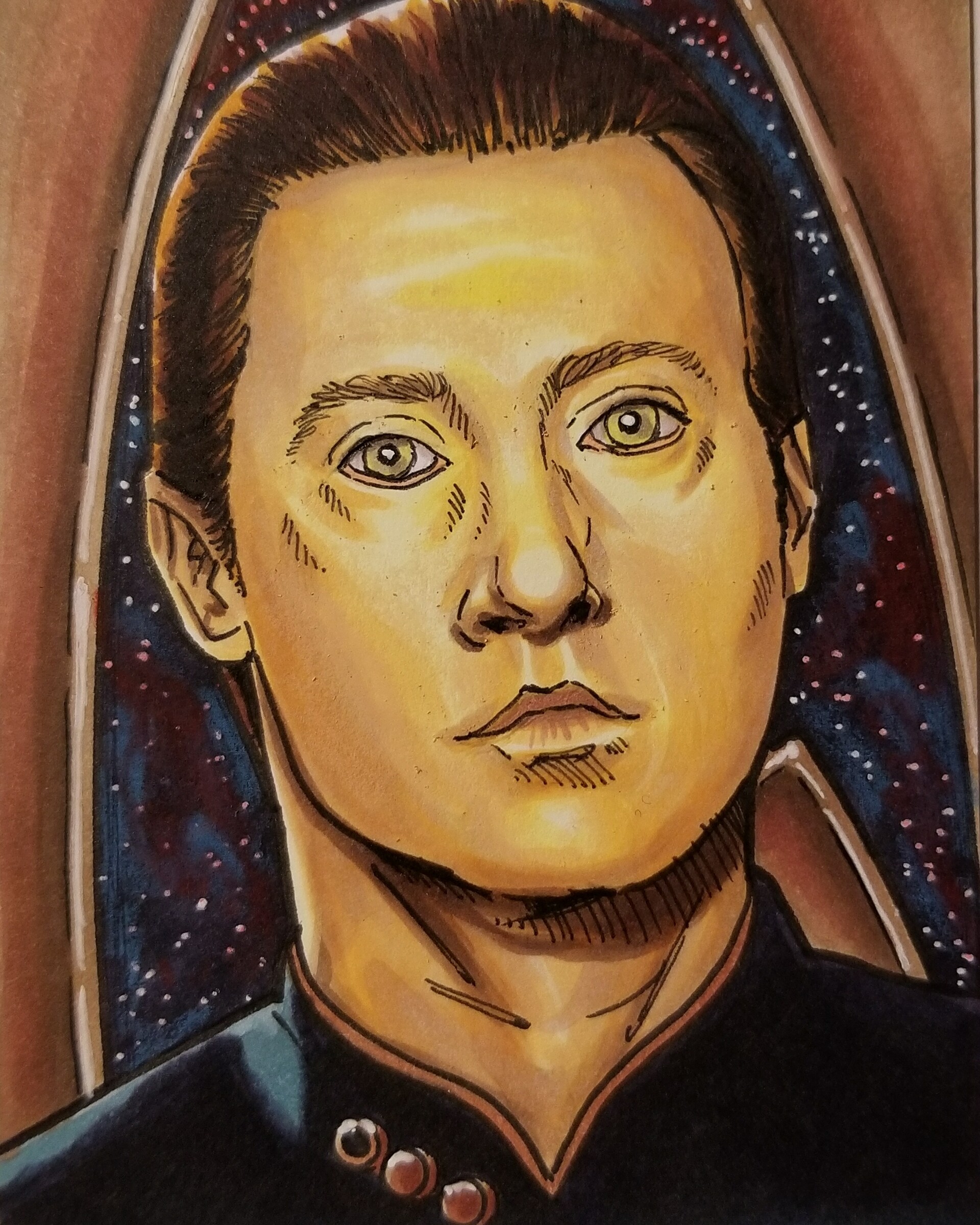 Artstation Star Trek Tng Lt Commander Data Sketch Card Tom Amici