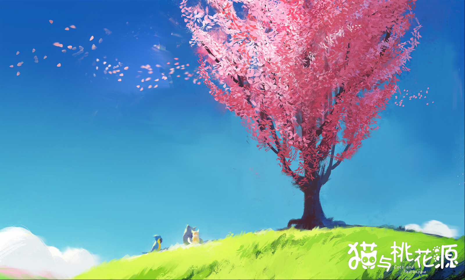 "big peach tree" concept painting / key art