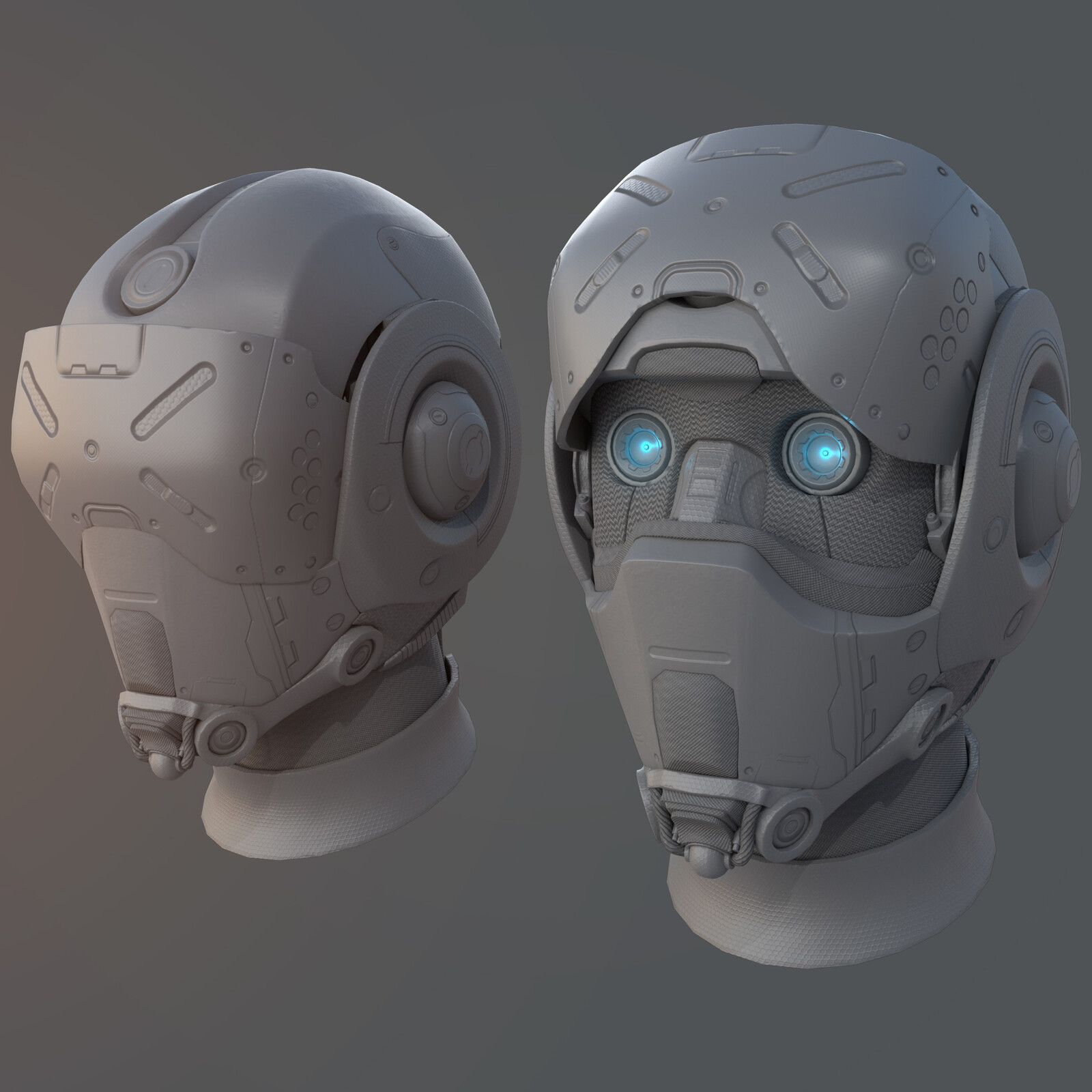 3d cg head concept for my android character. modeled in zbrush and maya. maya arnold.