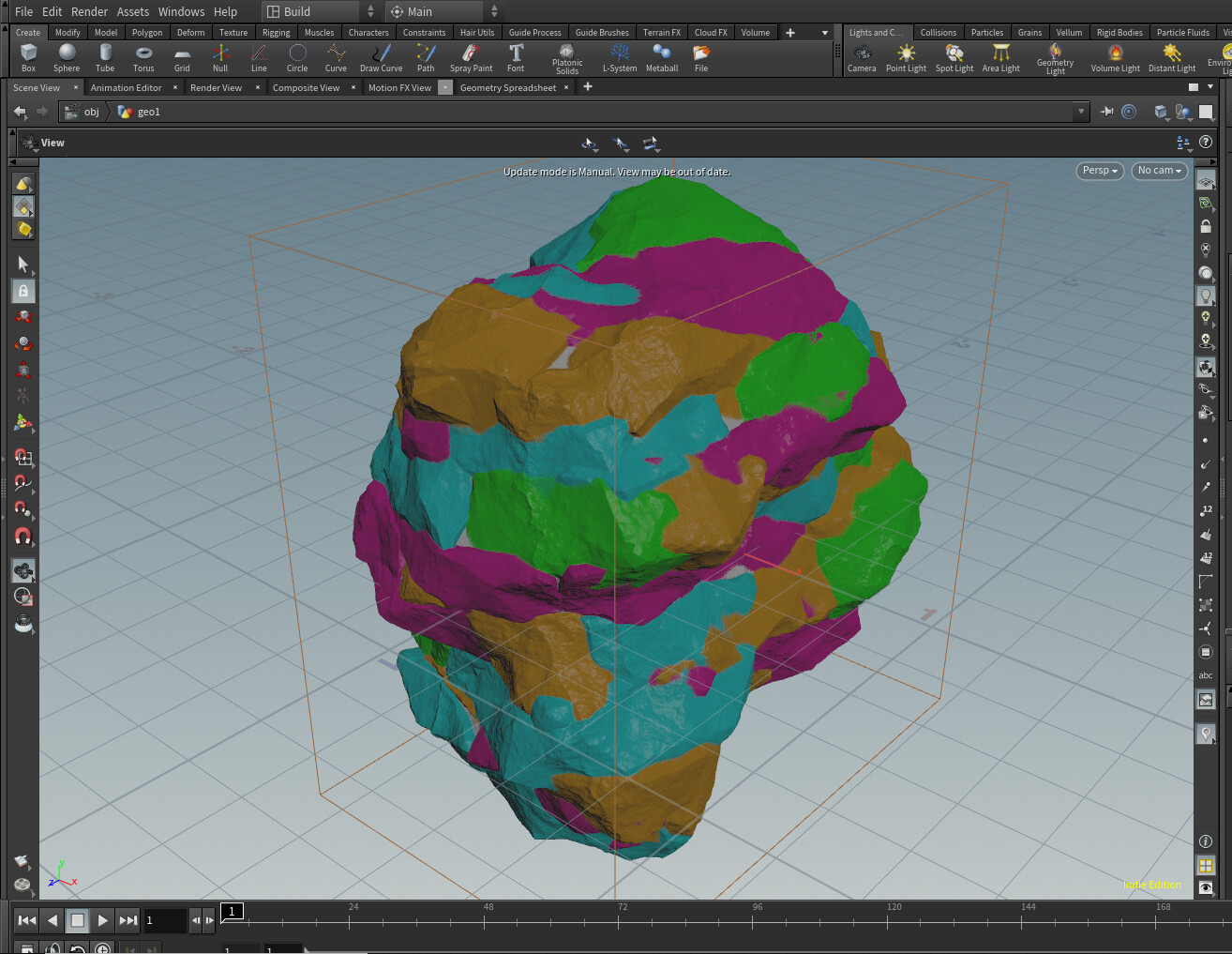 The high poly output includes vertex color in order to bake a chunk id mask.