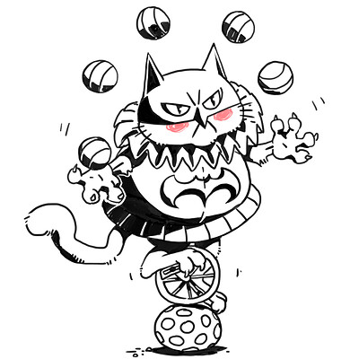 Masked cat jester