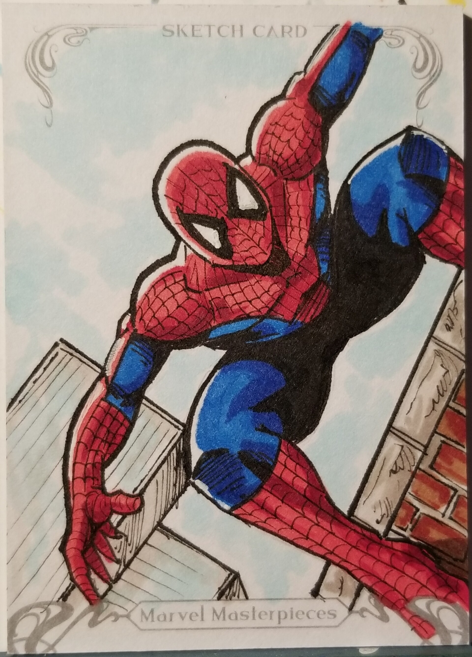 masterpiece spiderman sketch card スパイダーマン スケッチ