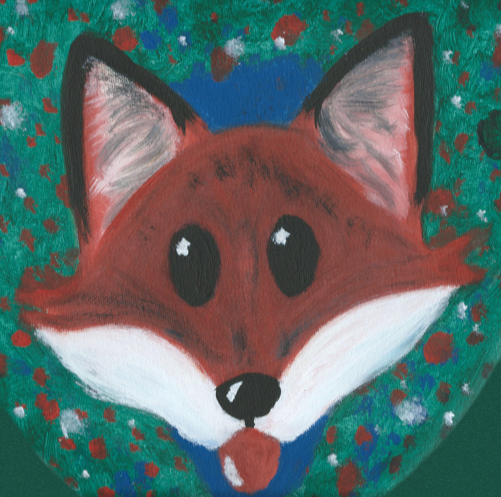 Tristan Mclucas Fox Emoji Canvas Painting