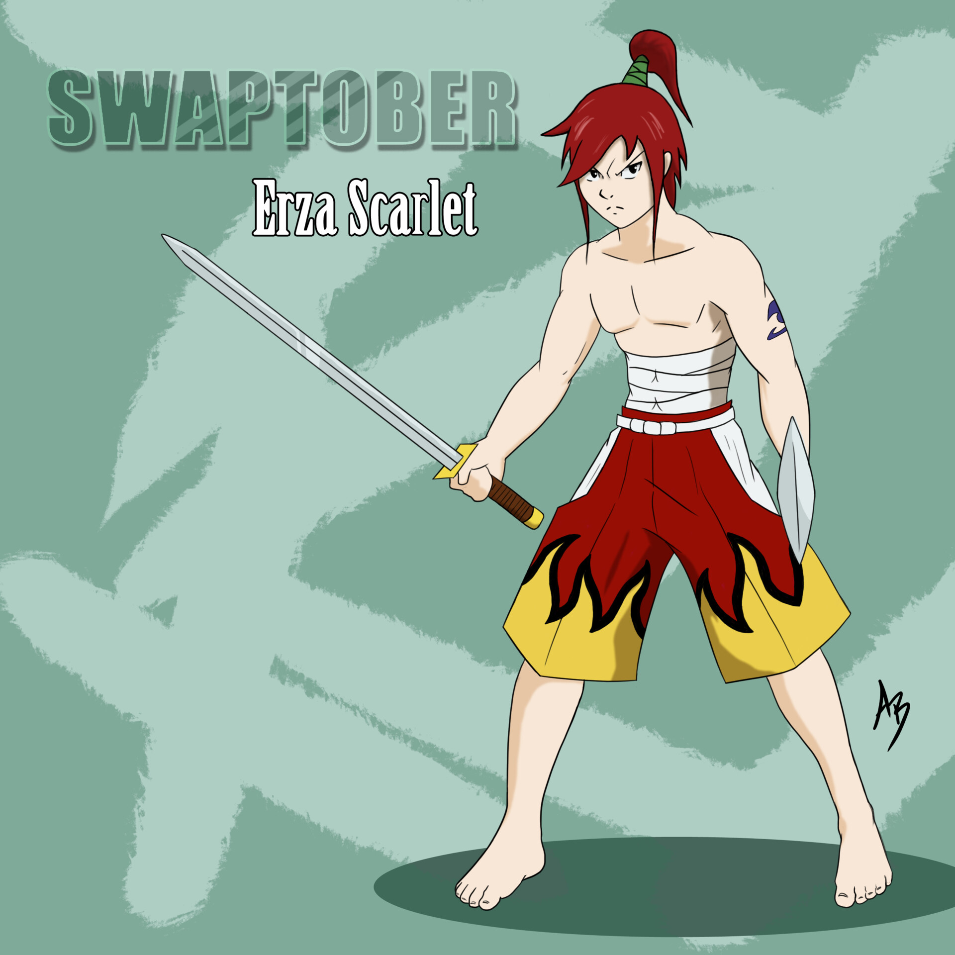 Adrian Berry Swaptober Entry Fairy Tail Erza Scarlet