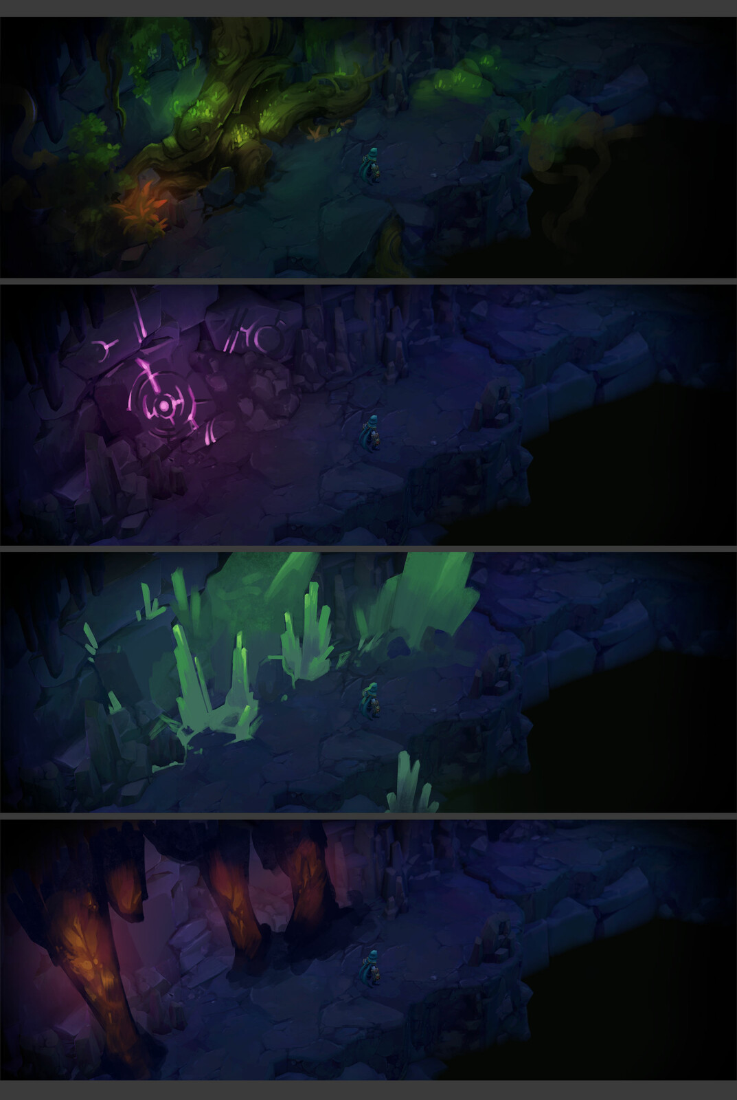 Early cave area color hits exploration