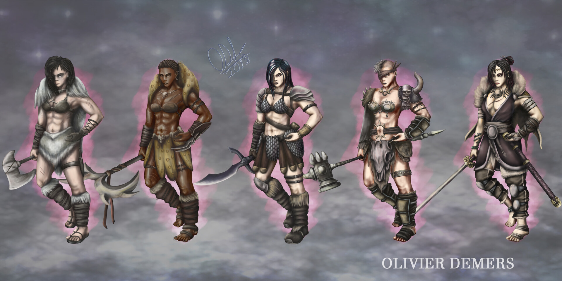 artstation concept art female barbarians olivier demers