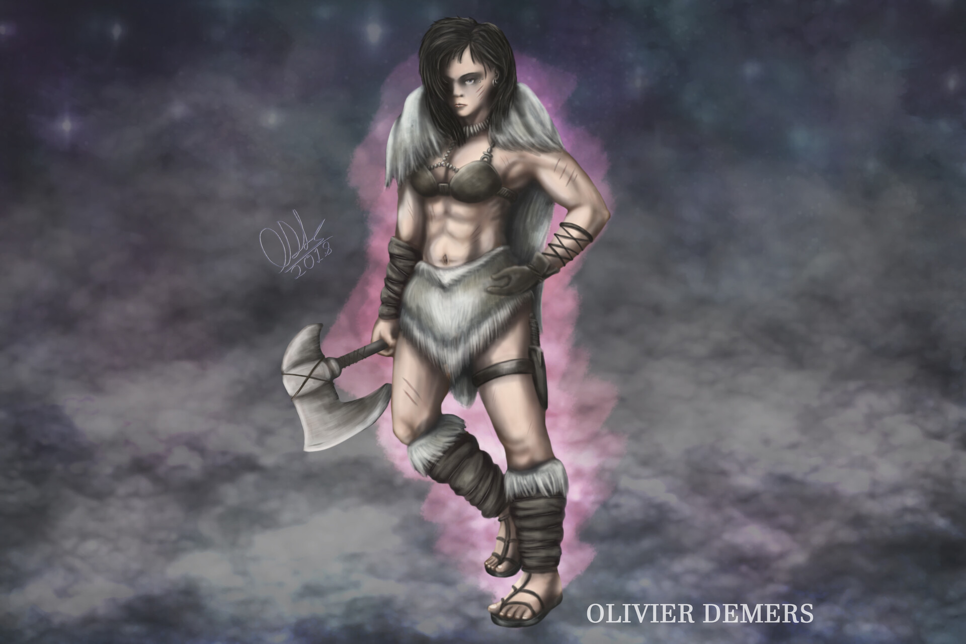 female barbarian concept art