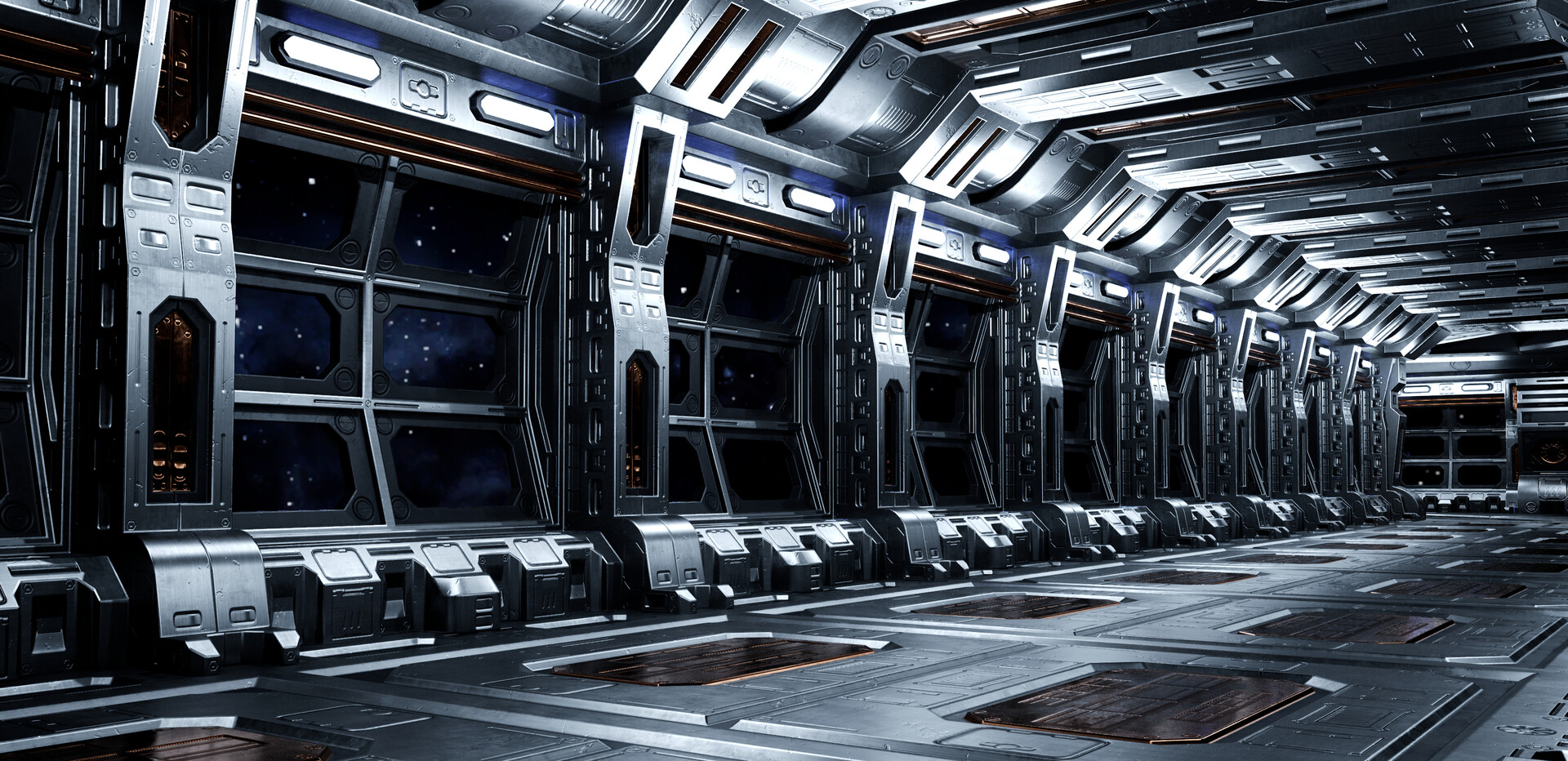 Artstation Modular Spaceship Interior Johan Sjostrom