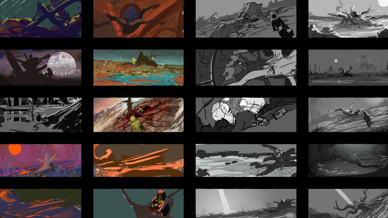 Let's start with some key colors and thumbnails. Yup, I was camera tilt addicted. 