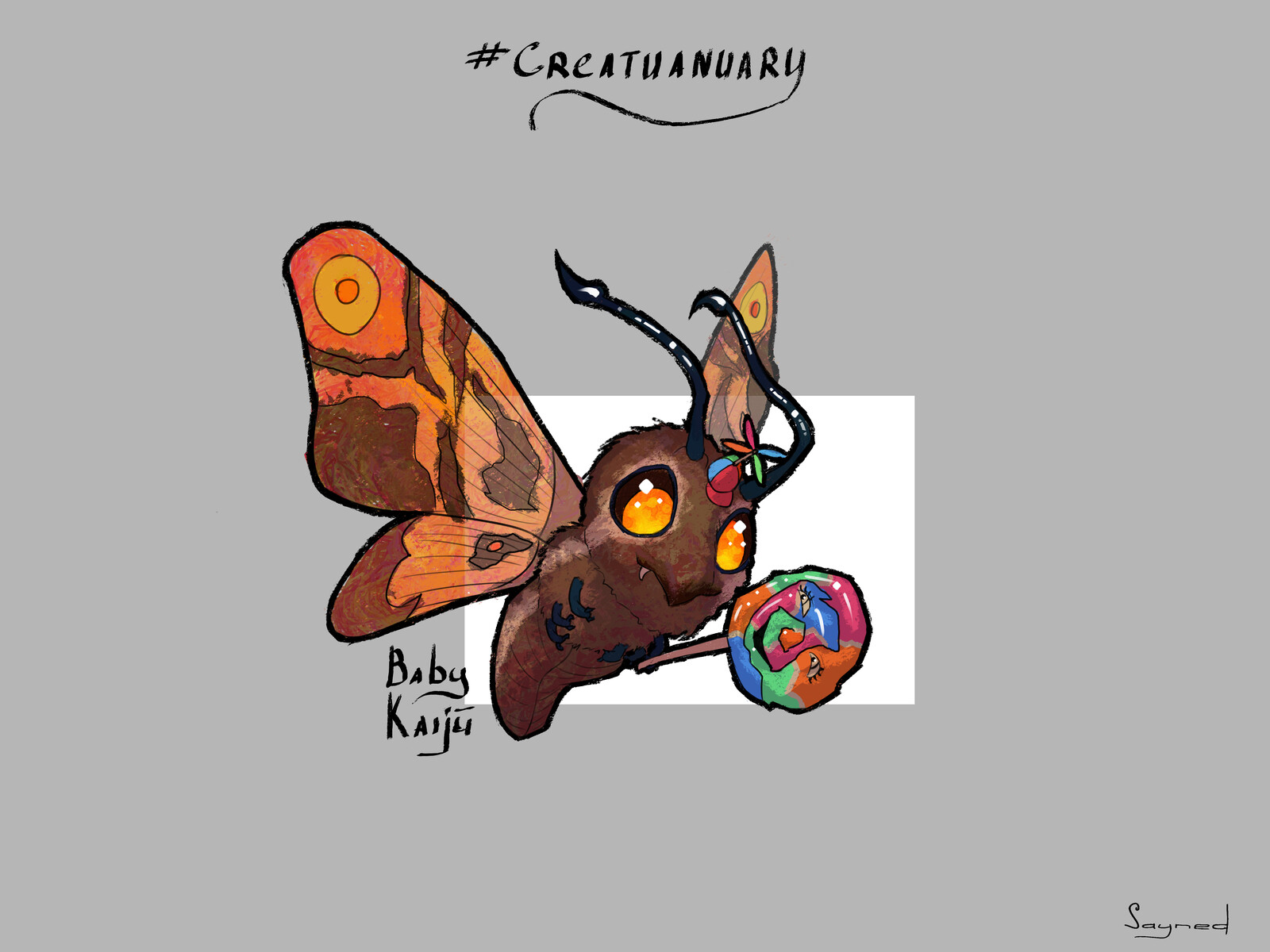 Day 27. Baby Kaiju (Mothra)