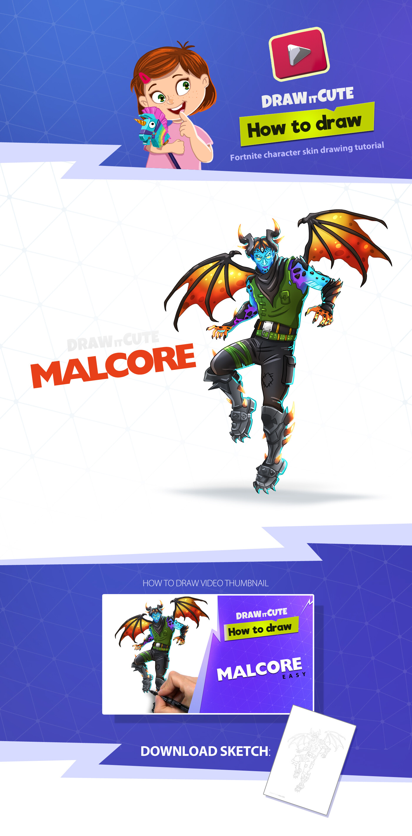 draw it cute - malcore fortnite