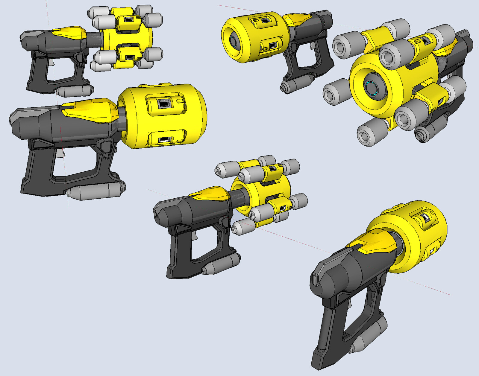 Sumo weapon development.  the gun has a retractable turret so it can be stored on the body.  