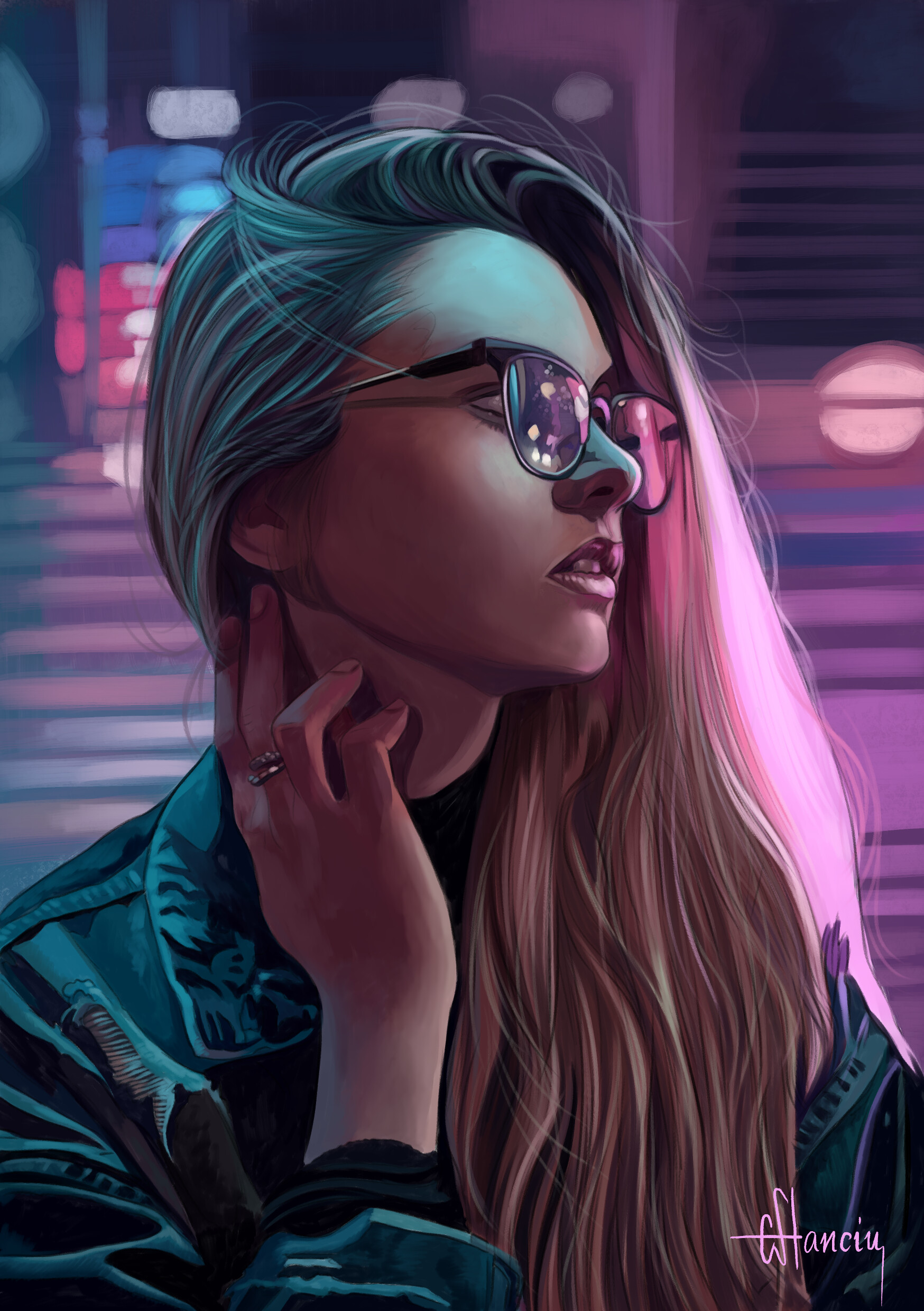 ArtStation - Girl with glasses