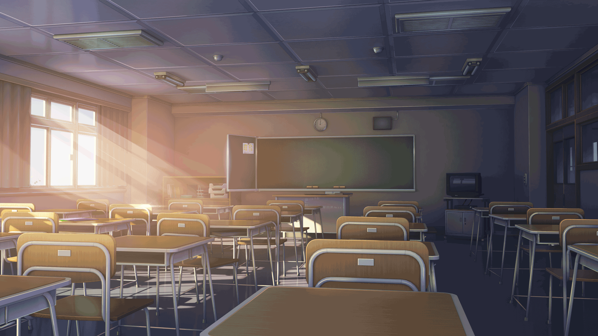 Anime, Original, Chair, Classroom, HD wallpaper