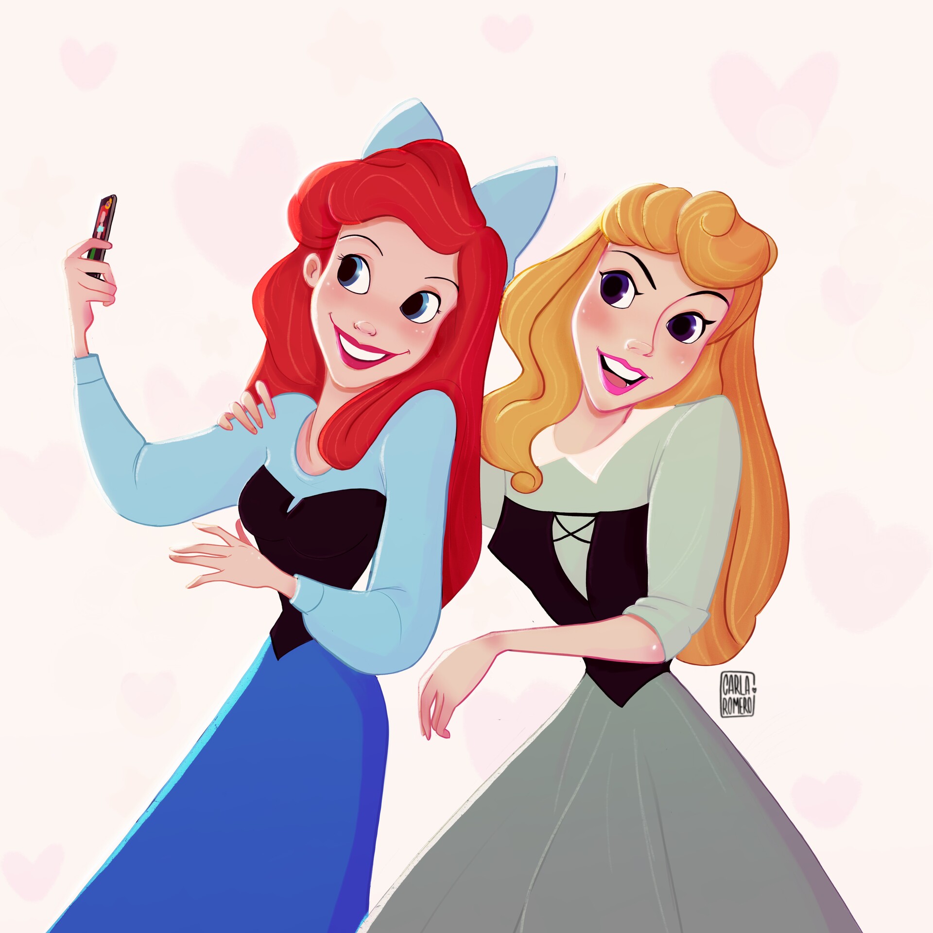 Disney princess, Aurora and Ariel.