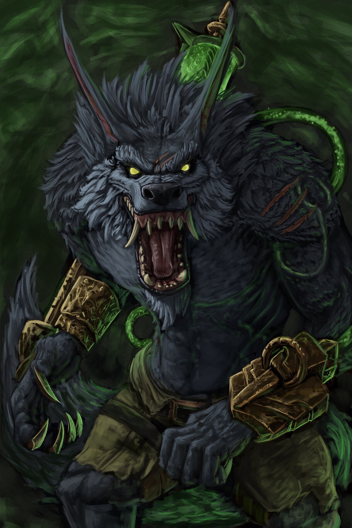 Fanart of Warwick from the game League of Legends.