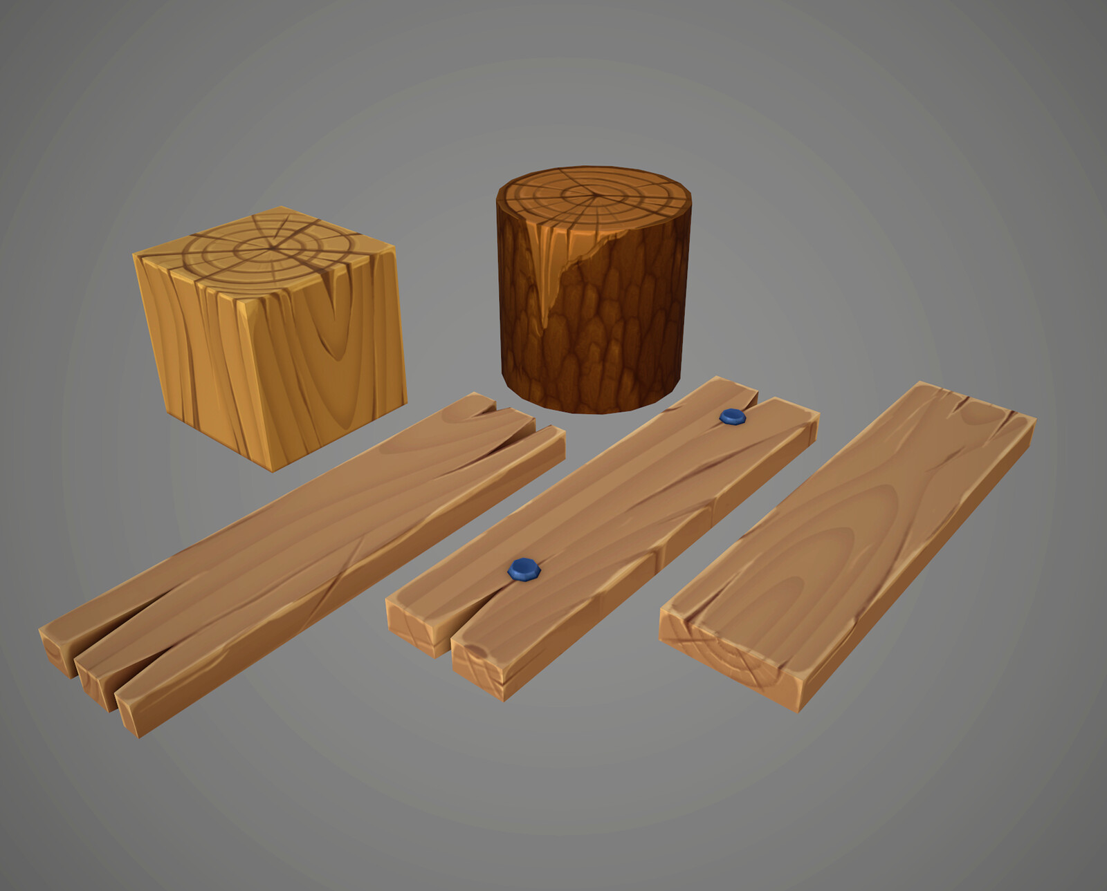 Eugenia Mironova Stylized Handpainted Wood Texture Practice