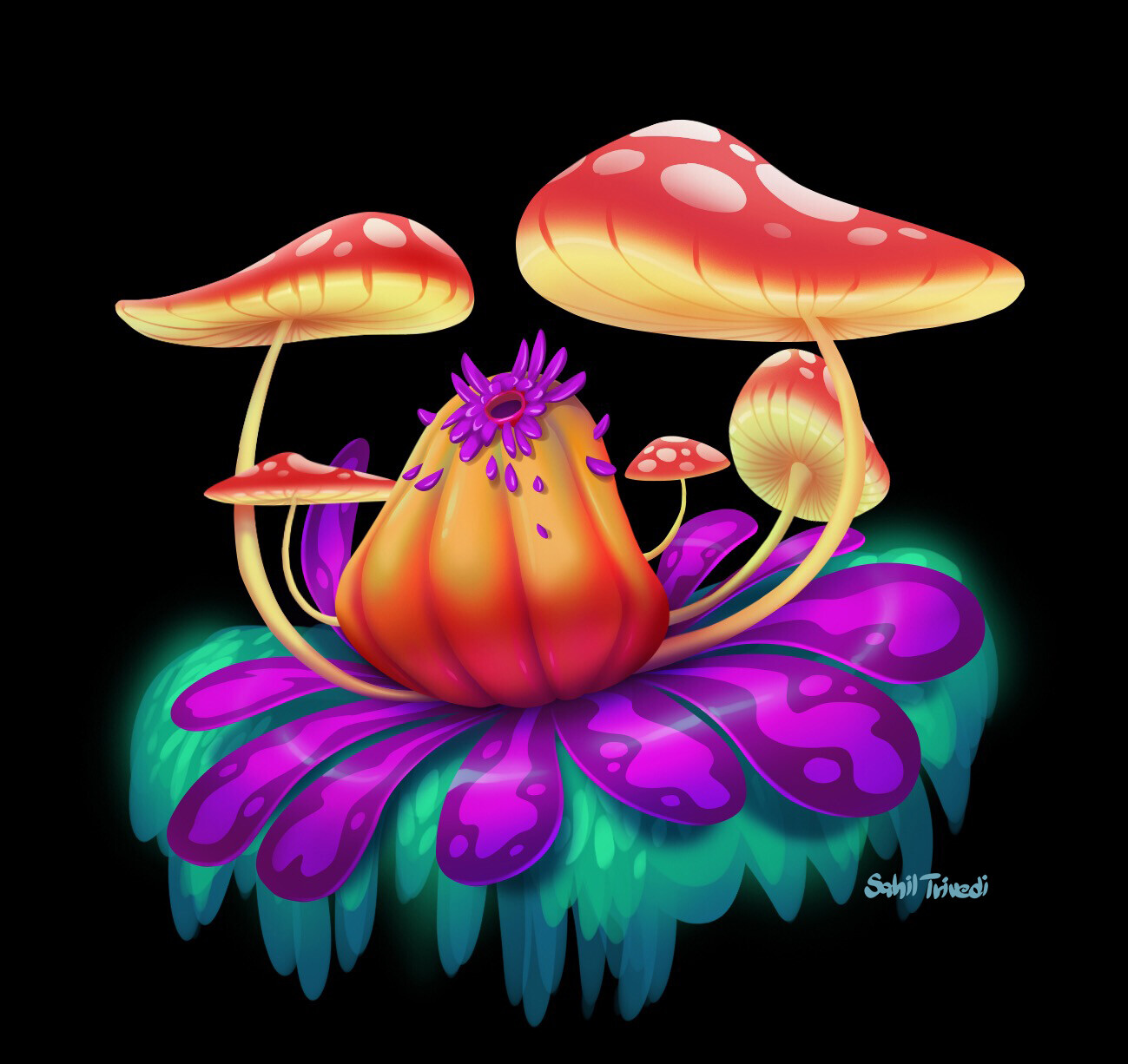 Mushroom flower_render.