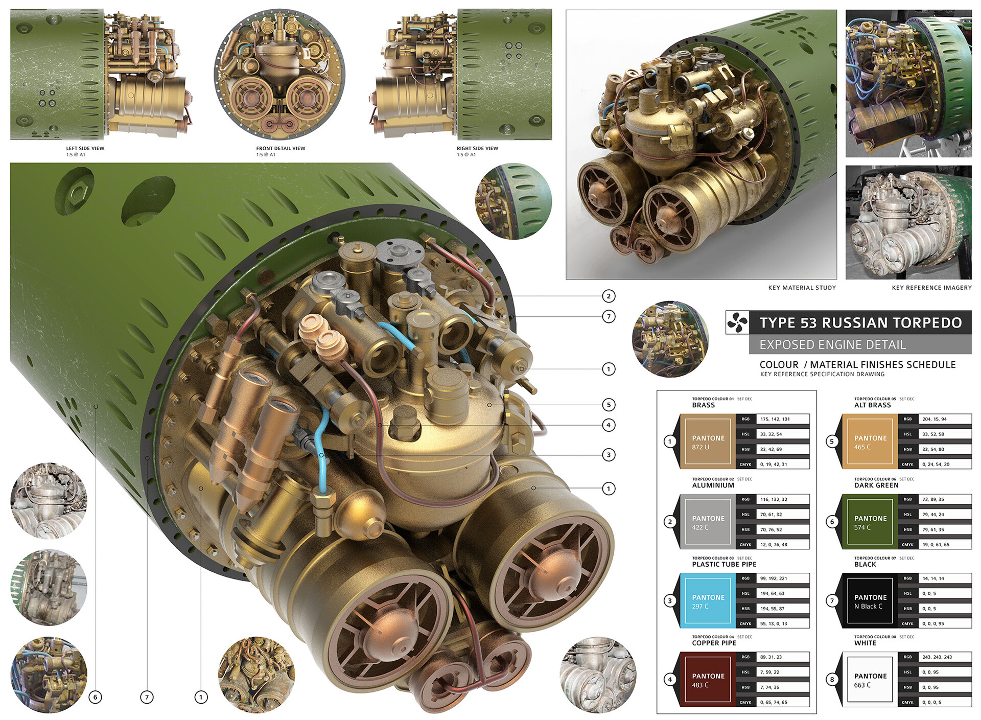 ArtStation AQUAMAN Type 53 Torpedo Exposed Engine