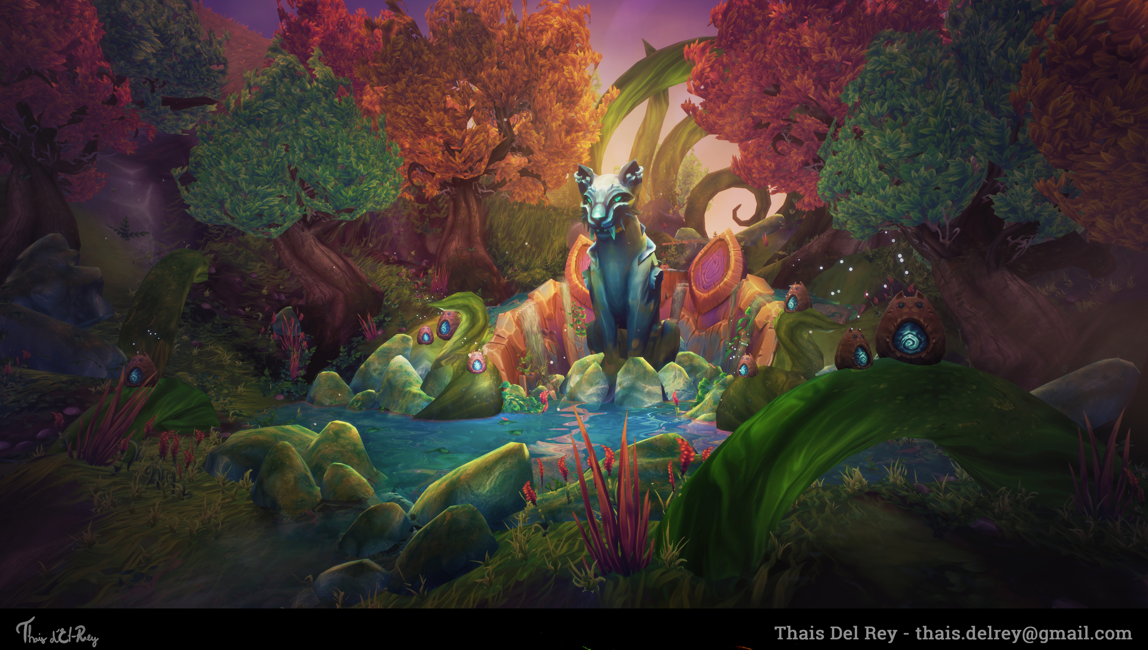 Thais Del Rey Game Art Portfolio Kitty Cat Grove