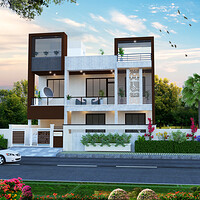 Artstation Front Elevation 3d View Arjun Agrawal Jaipur