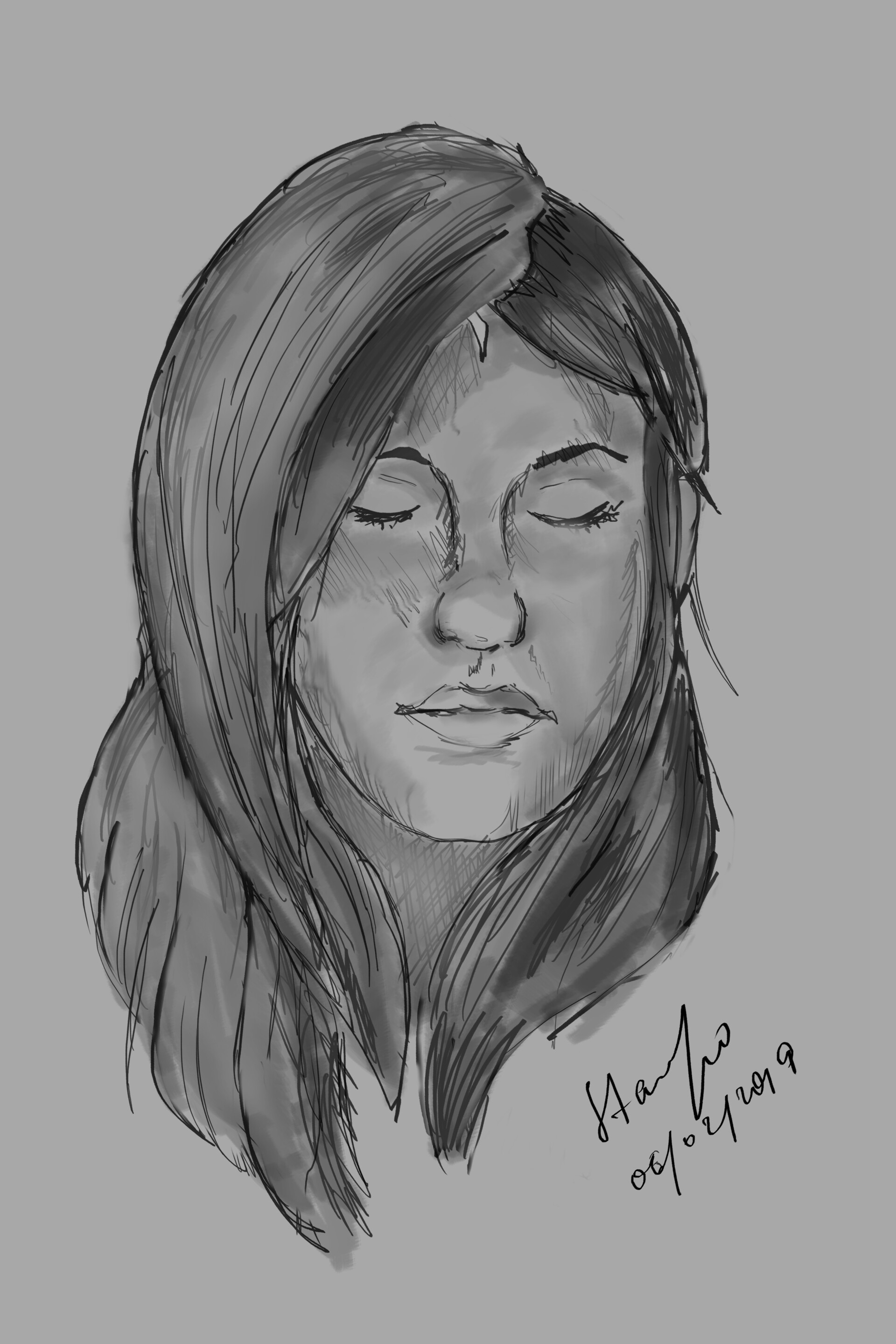 Artstation Female Face And Value Study Stanislav Nichev