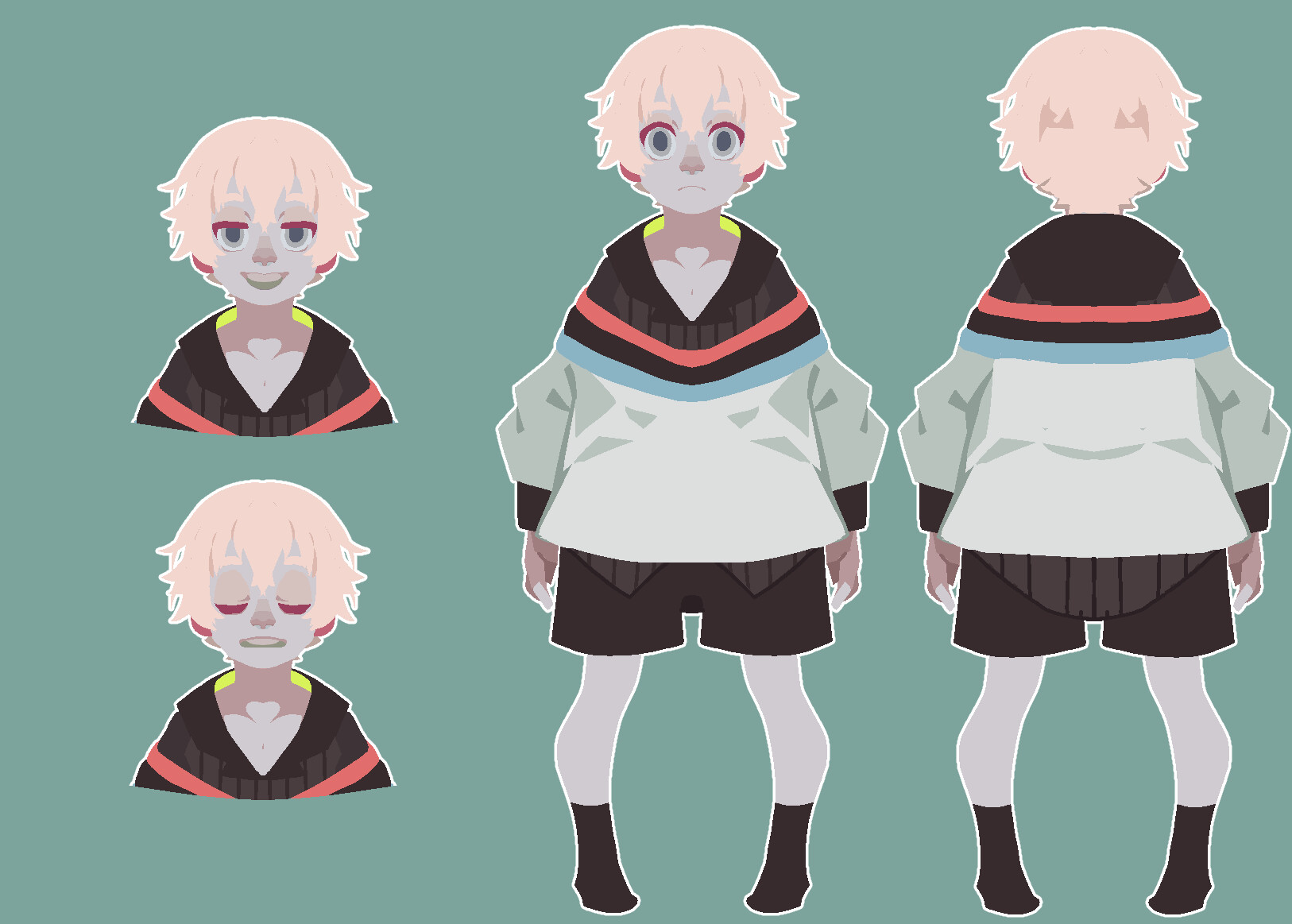 An anime character reference sheet of a female  Stable Diffusion  OpenArt
