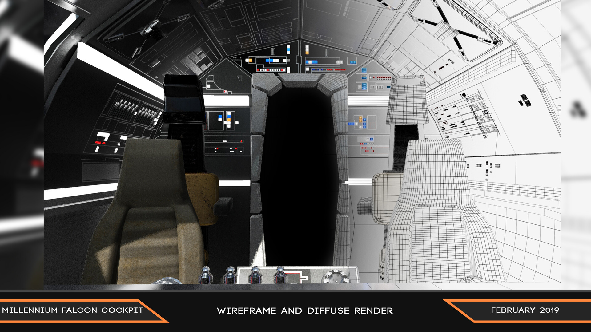 millenium falcon cockpit wallpaper
