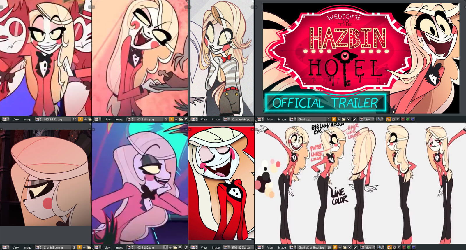 References of original 2D character.