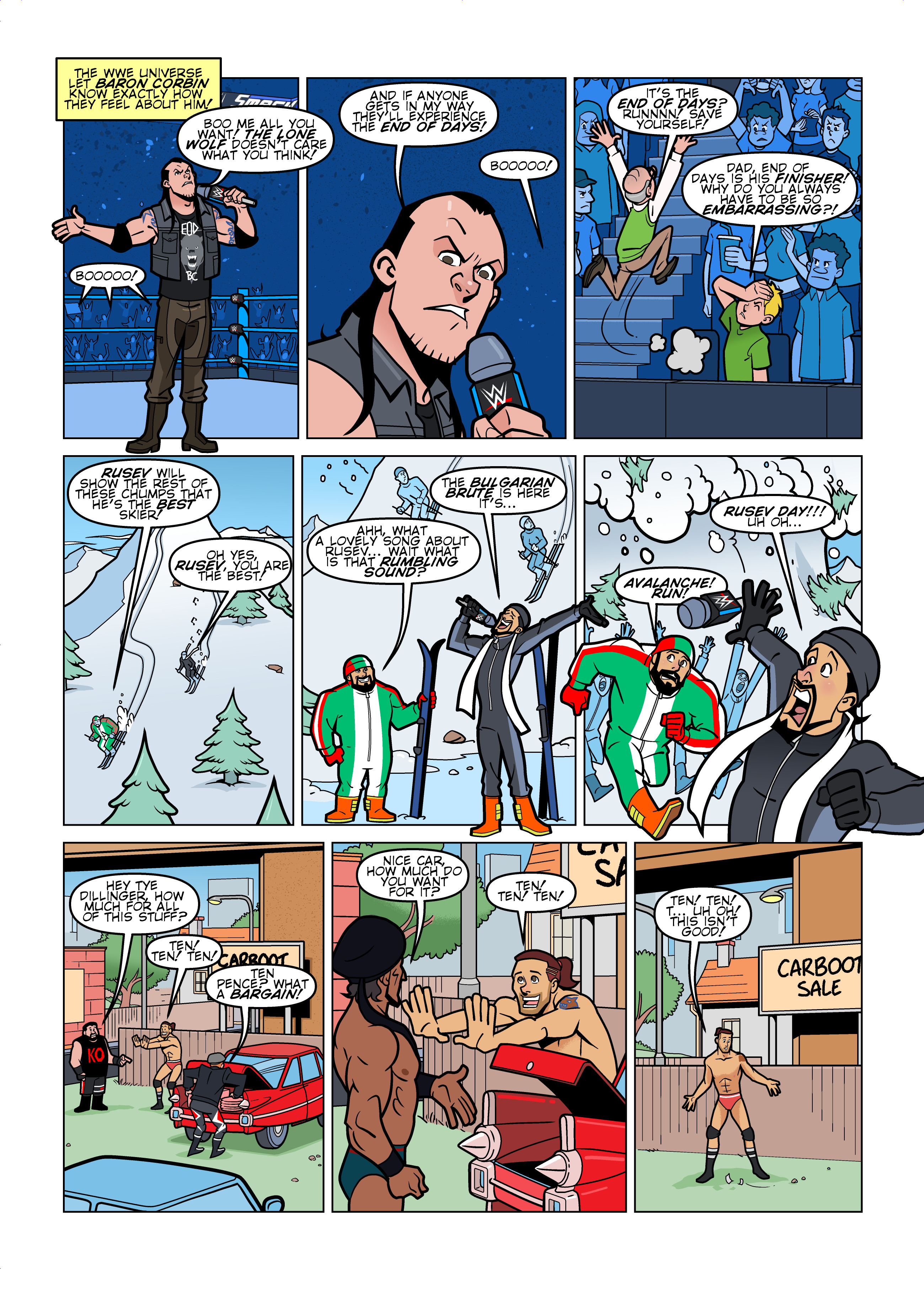 WWE Smackdown Live comic strips for WWE Kids Magazine #135