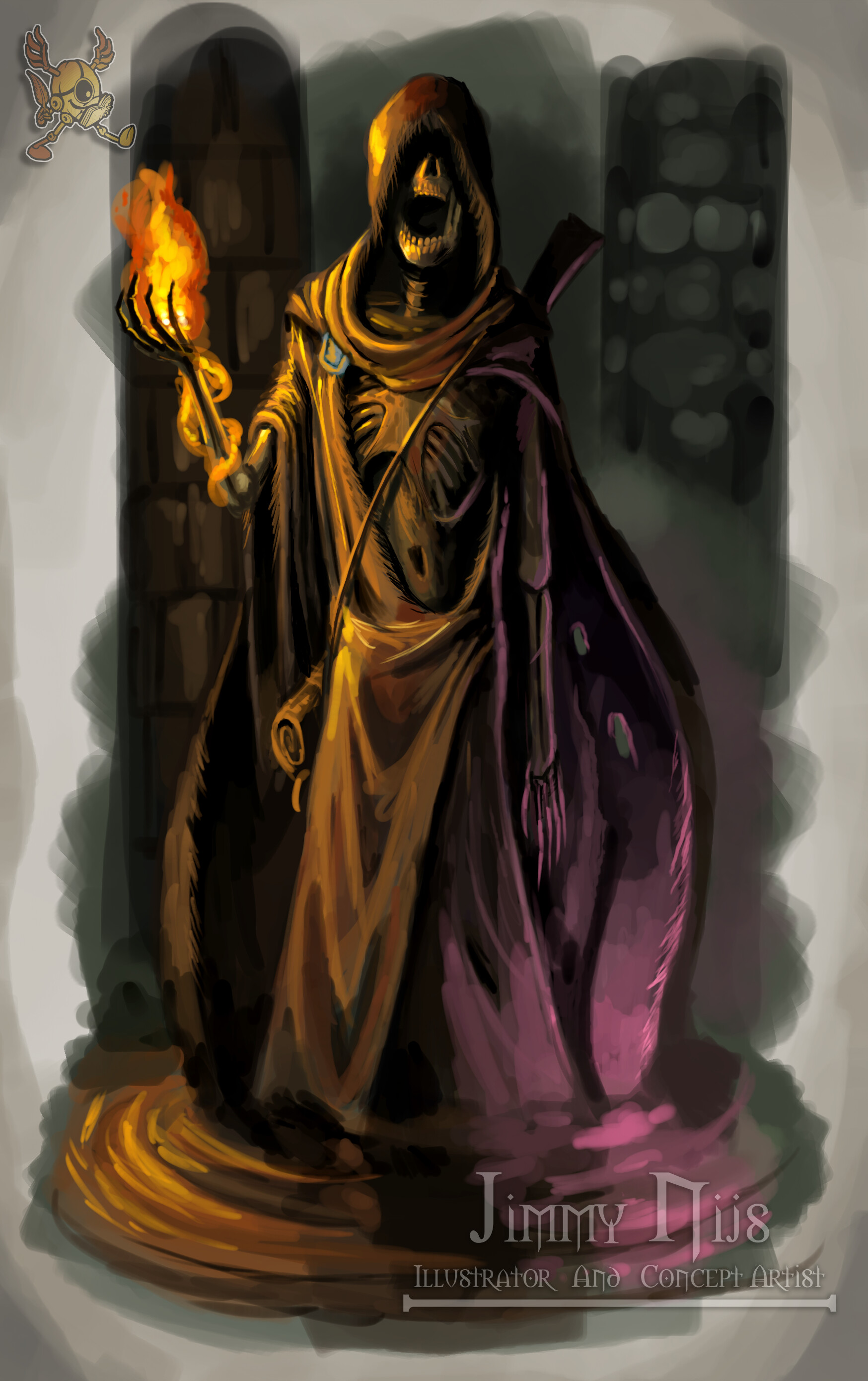 Isekaid Boy Keeps Dying Becomes Strongest Skeleton Mage ArtStation - Skeleton Mage