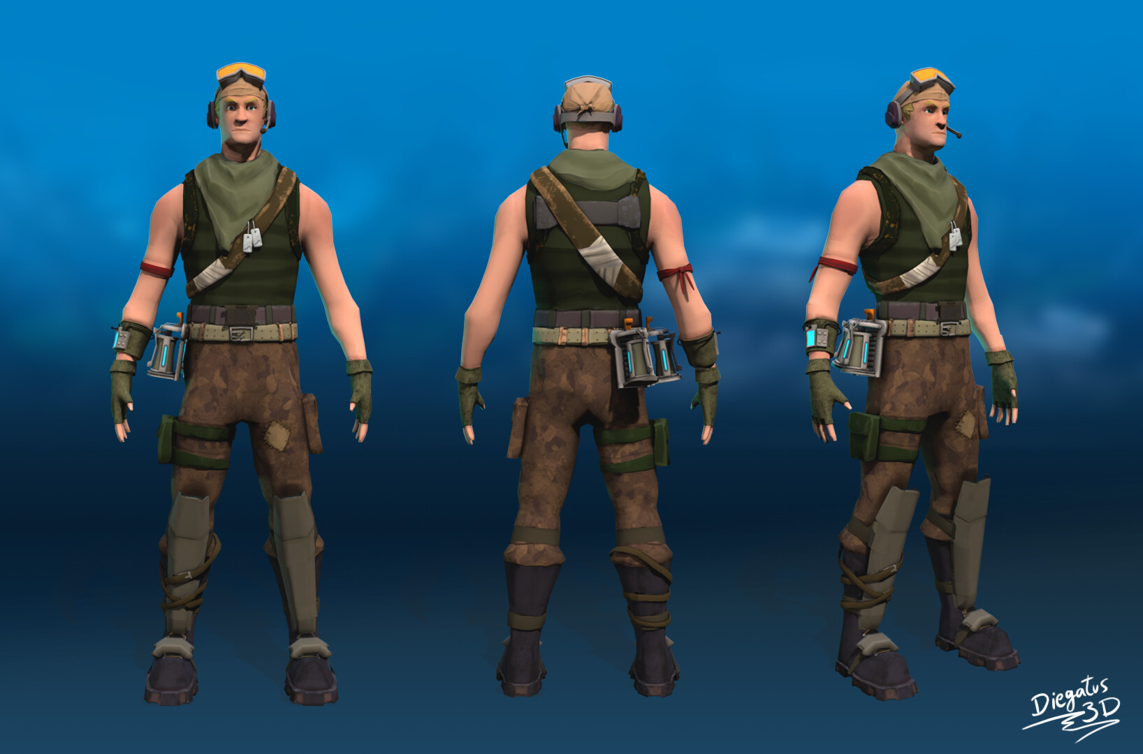 Fortnite 3d Chacter Artstation 3d Fortnite Character Diegatus 3d Diego Valero