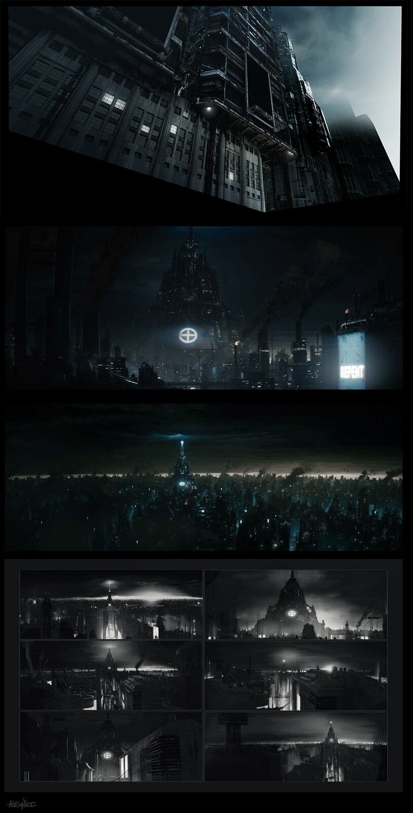 Priest film environment matte and concept work