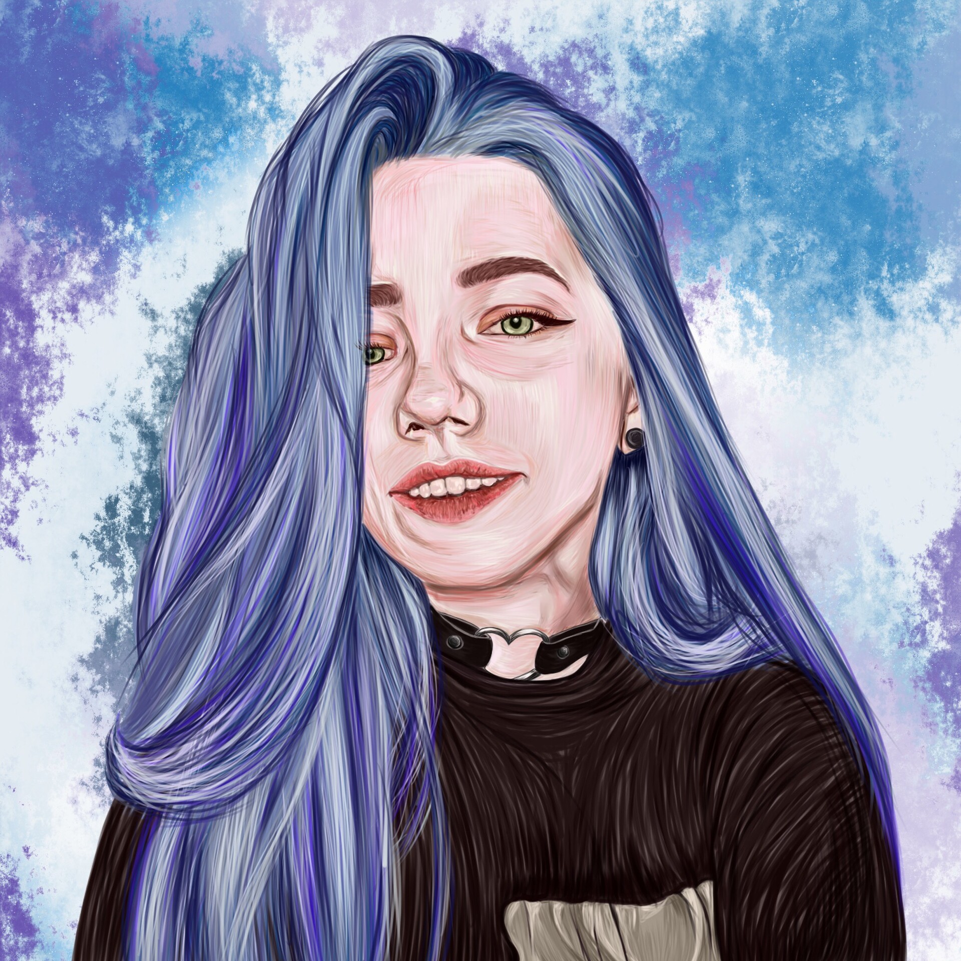 ArtStation - Blue haired girl