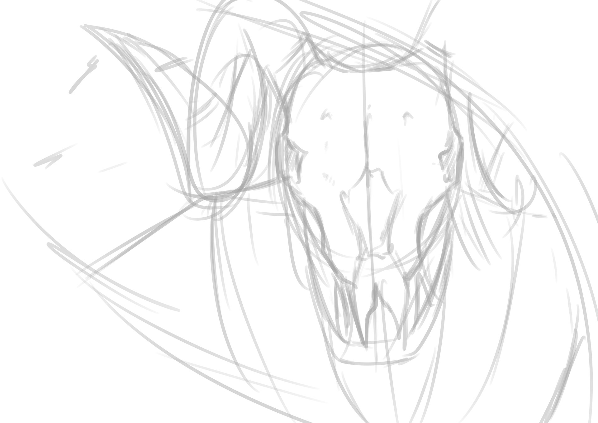 Artstation Step By Step Drawing Goat Skull Kenzie Labdajaya,Simple Sketch Doodle Art Girl
