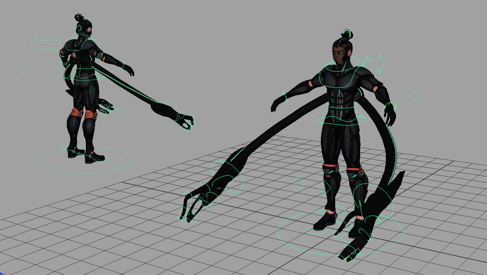 Image: https://cdnb.artstation.com/p/assets/images/images/015/912/401/large/lisha-wagner-character-rig.jpg?1550147732 Character Rig in Maya