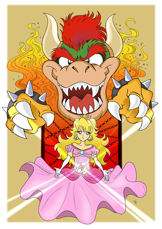 princess peach and bowser in love