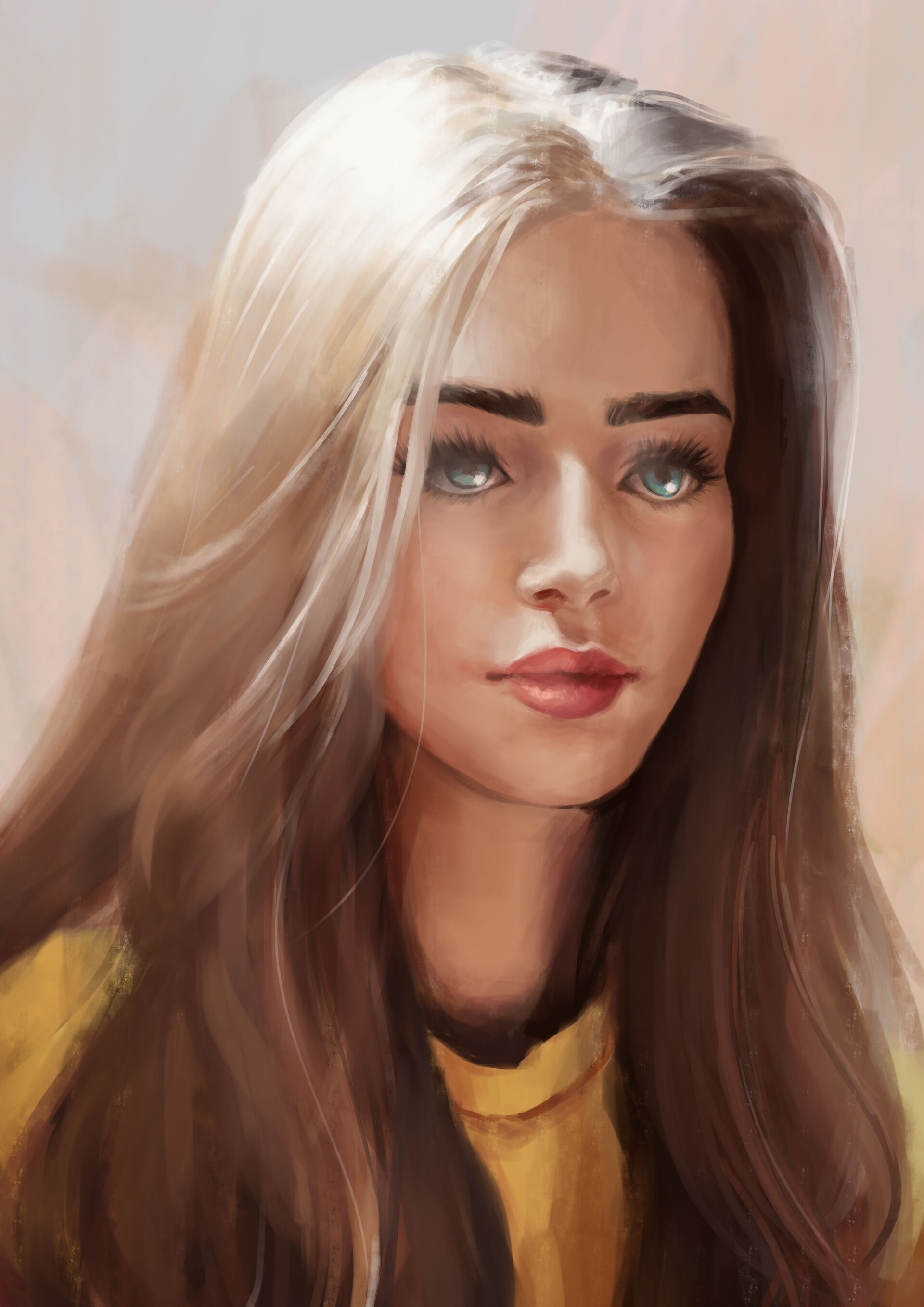 Artstation Digital Portrait Painting Lily Collins Lora Pang