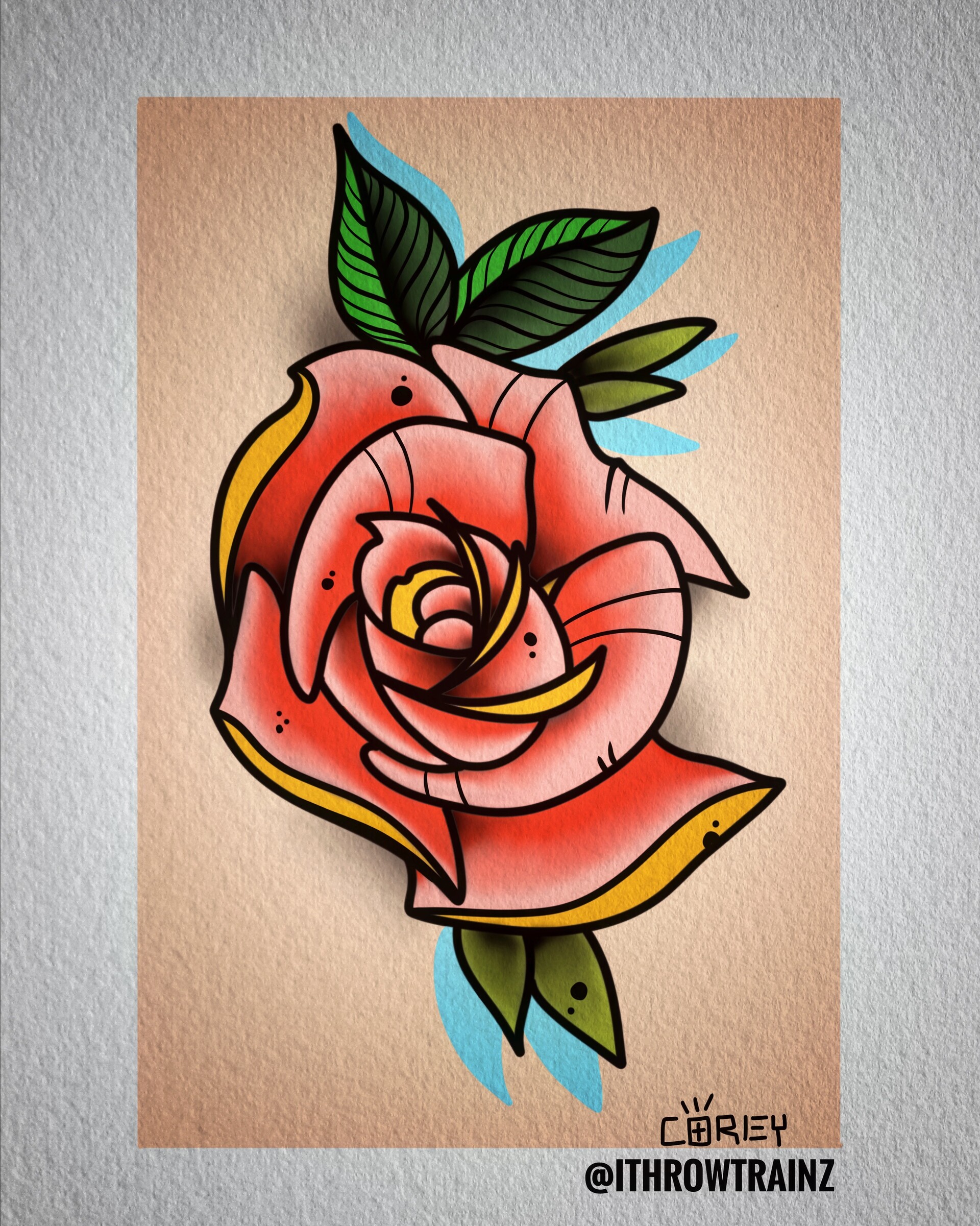 NeoTraditional Rose  Black Label Tattoo Collective  Facebook