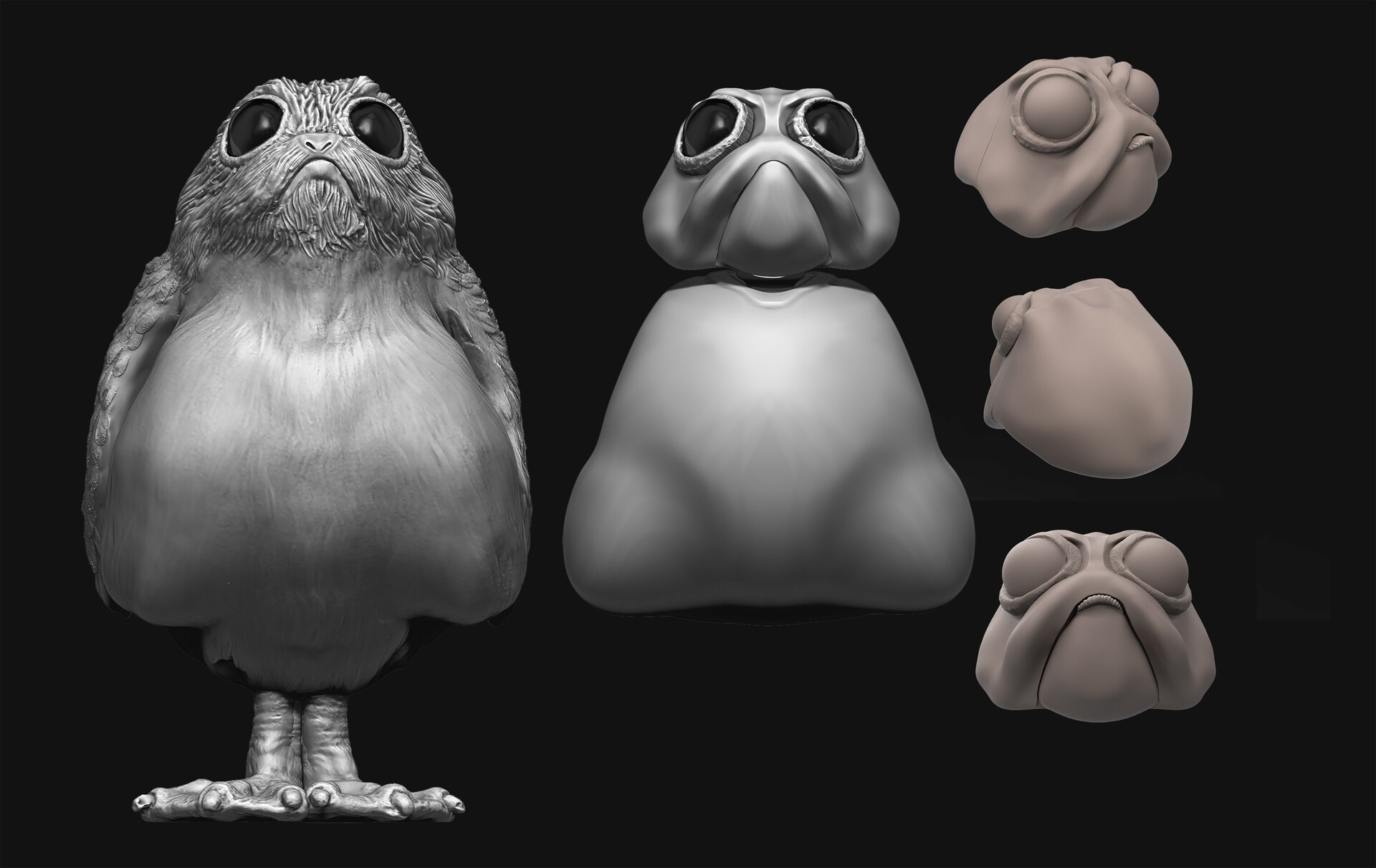 Artstation Star Wars Episode 8 Porg Furby Force Link Black Series Character Sculpts Rob Wiggins
