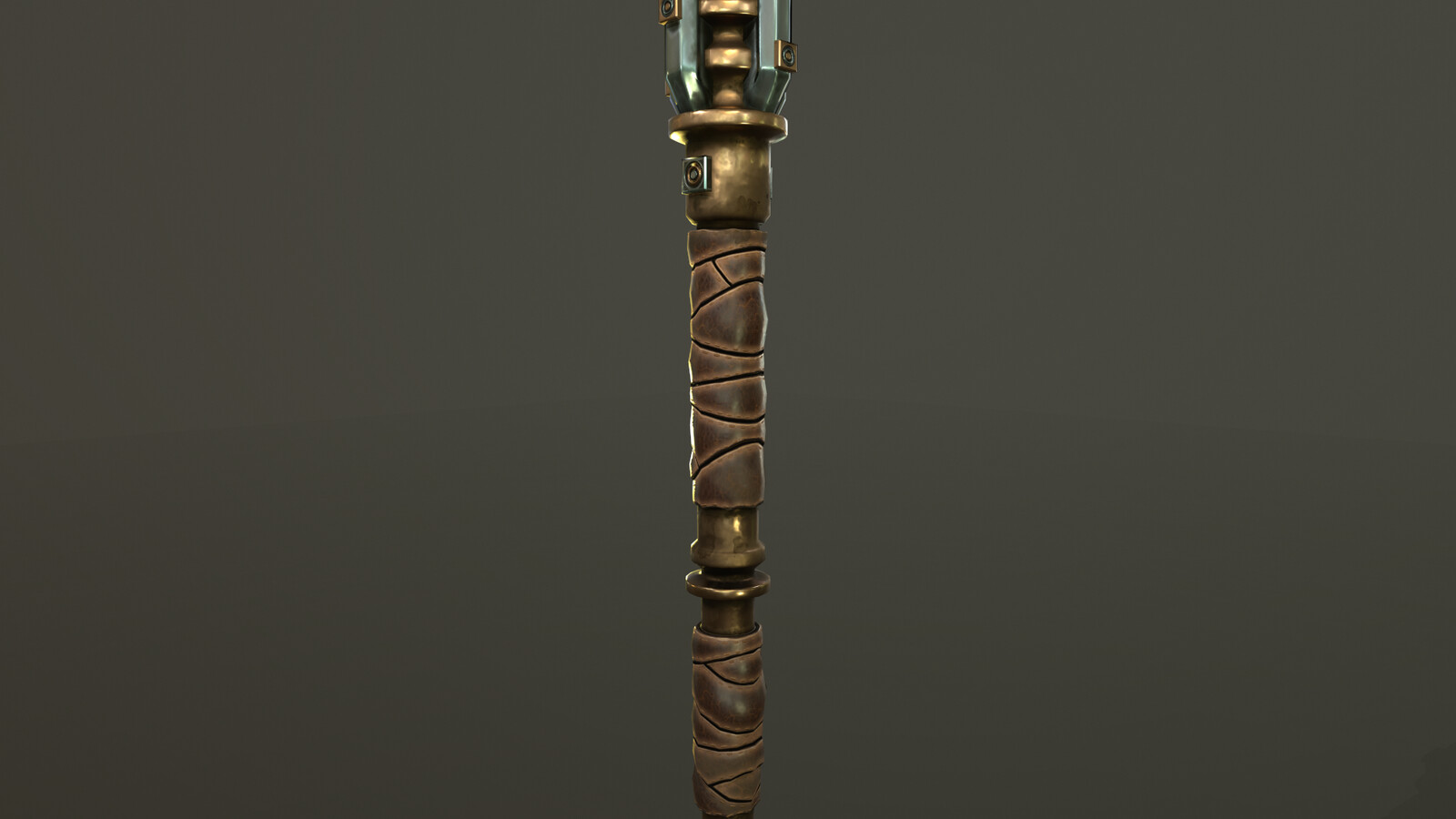 Mace Render in Marmoset Focused on the Leather Grip Detail